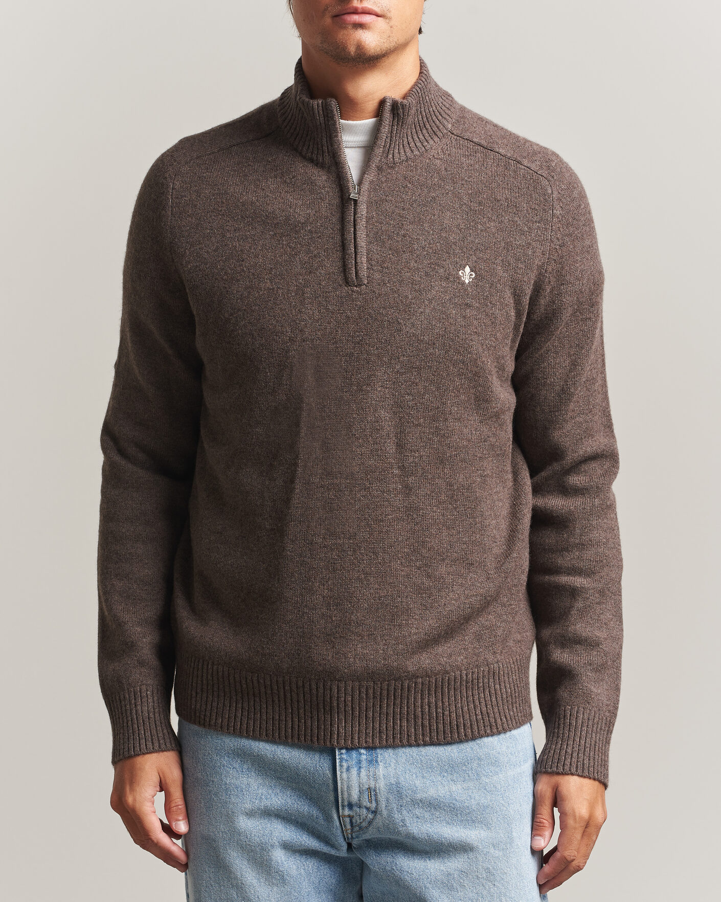 Homme | Pulls Et Tricots | Morris | Hertford Lambswool Half Zip Brown