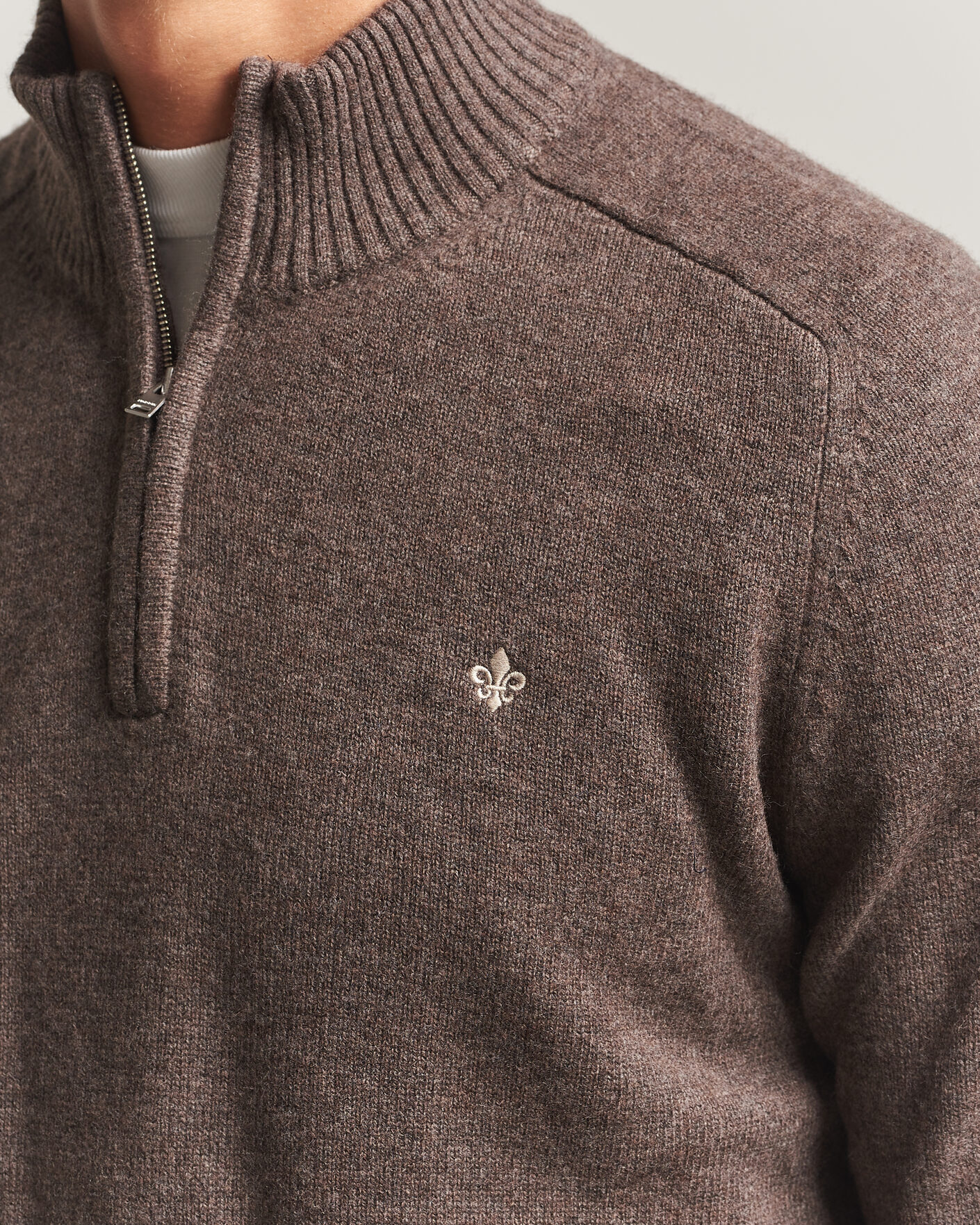 Homme | Pulls Et Tricots | Morris | Hertford Lambswool Half Zip Brown