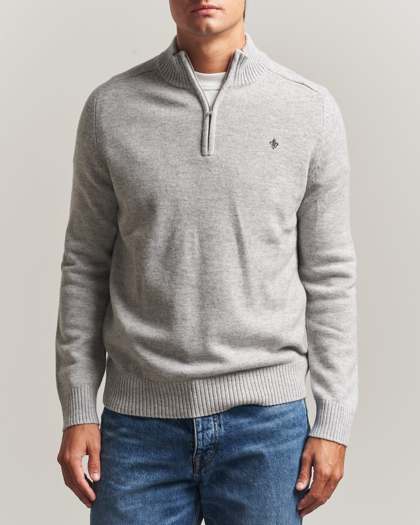 Homme | Pulls Et Tricots | Morris | Hertford Lambswool Half Zip Grey