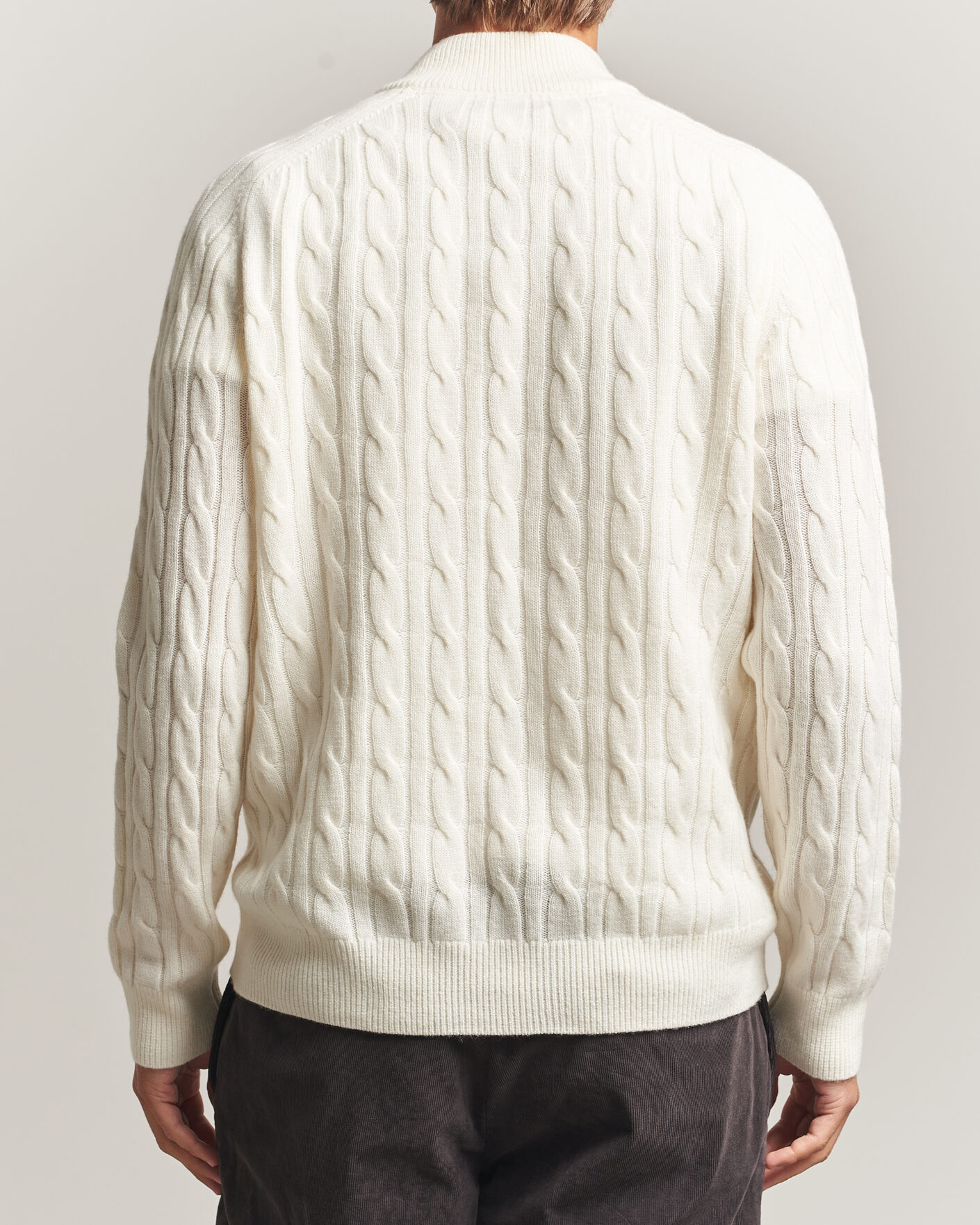 Homme | Pulls Et Tricots | Morris | Hertford Cable Half Zip Off White