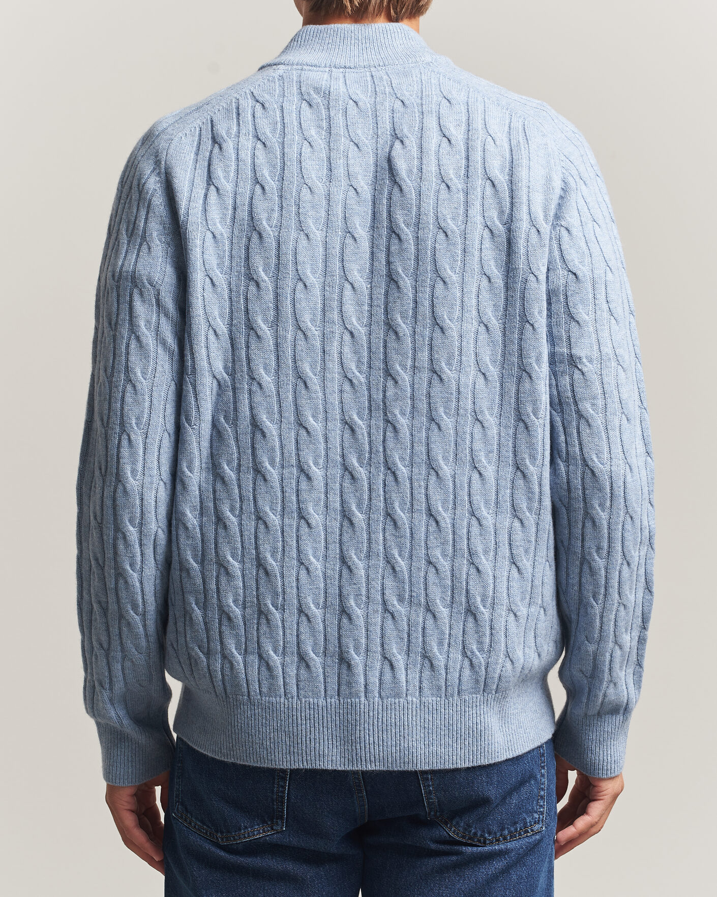 Homme | Pulls Et Tricots | Morris | Hertford Cable Half Zip Blue