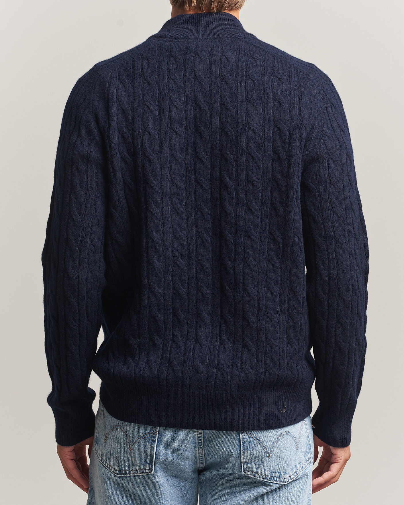 Homme | Pulls Et Tricots | Morris | Hertford Cable Half Zip Navy