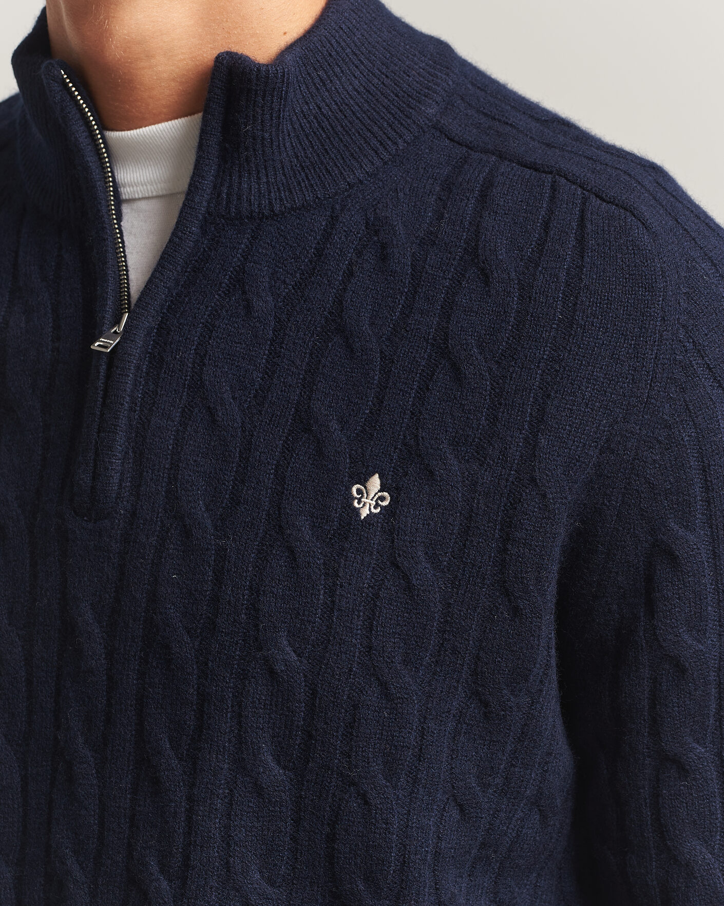 Homme | Pulls Et Tricots | Morris | Hertford Cable Half Zip Navy