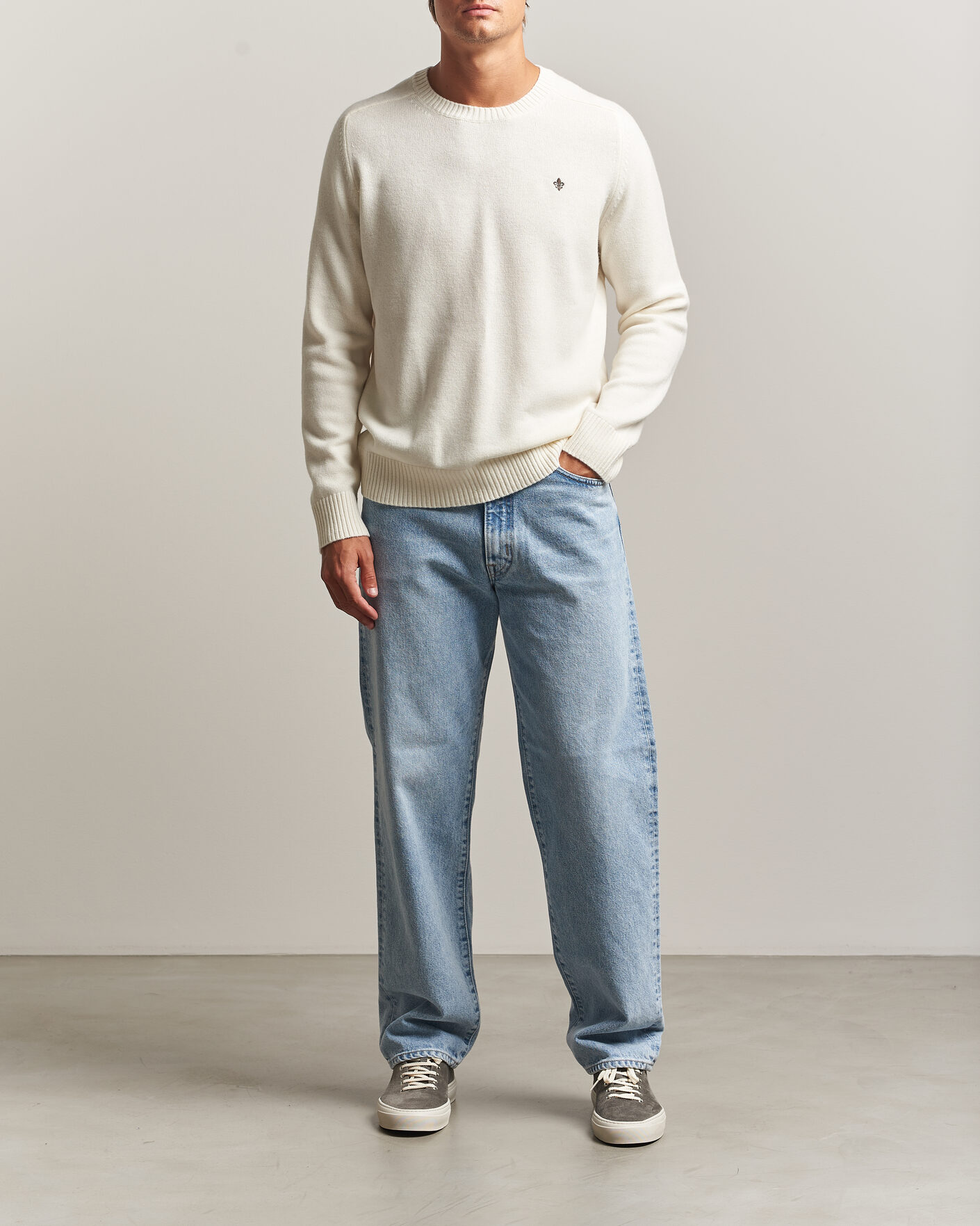 Homme | Pulls Et Tricots | Morris | Hertford Lambswool Crew Neck Off White