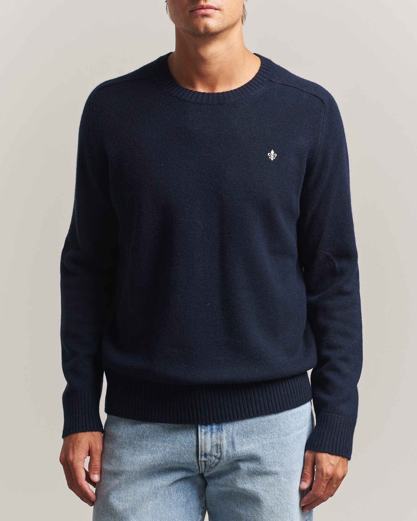Homme | Pulls Et Tricots | Morris | Hertford Lambswool Crew Neck Navy
