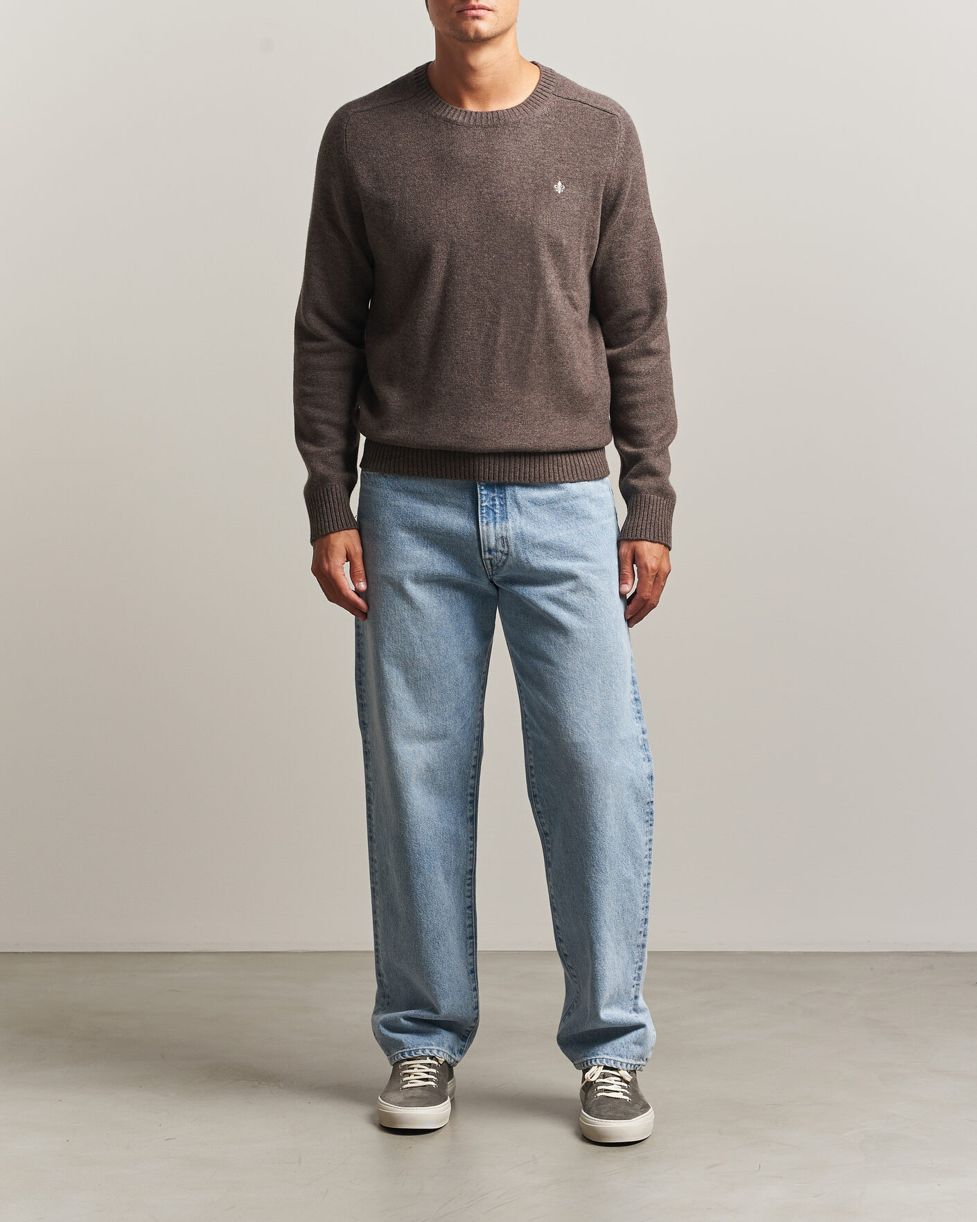 Homme | Pulls Et Tricots | Morris | Hertford Lambswool Crew Neck Brown