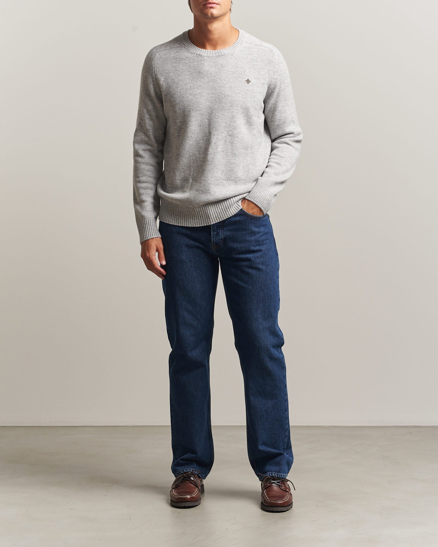 Homme | Pulls Et Tricots | Morris | Hertford Lambswool Crew Neck Grey