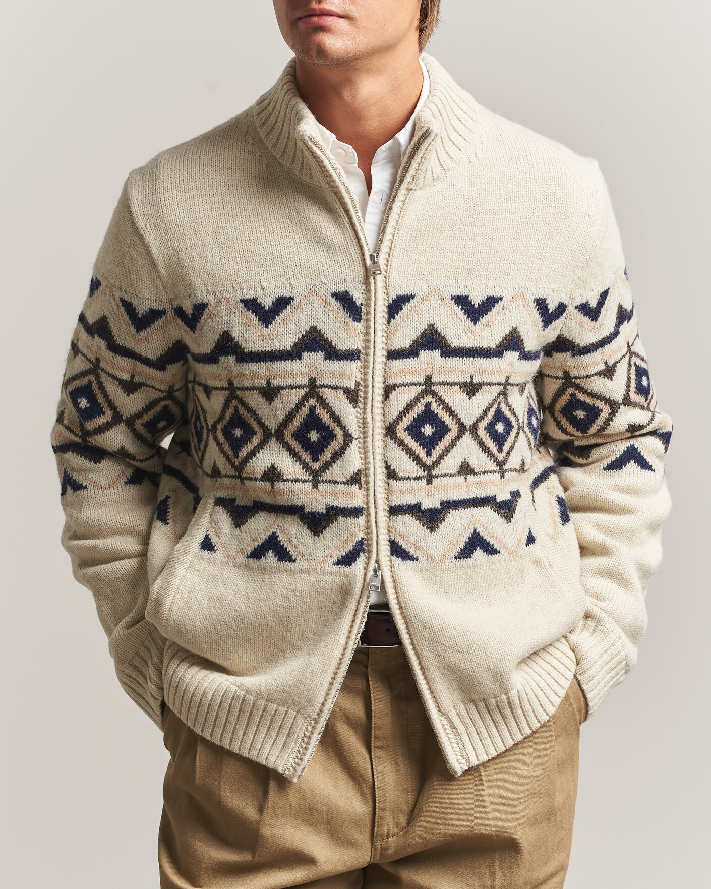 Homme | Pulls Et Tricots | Morris | Hadley Zip Cardigan Off White
