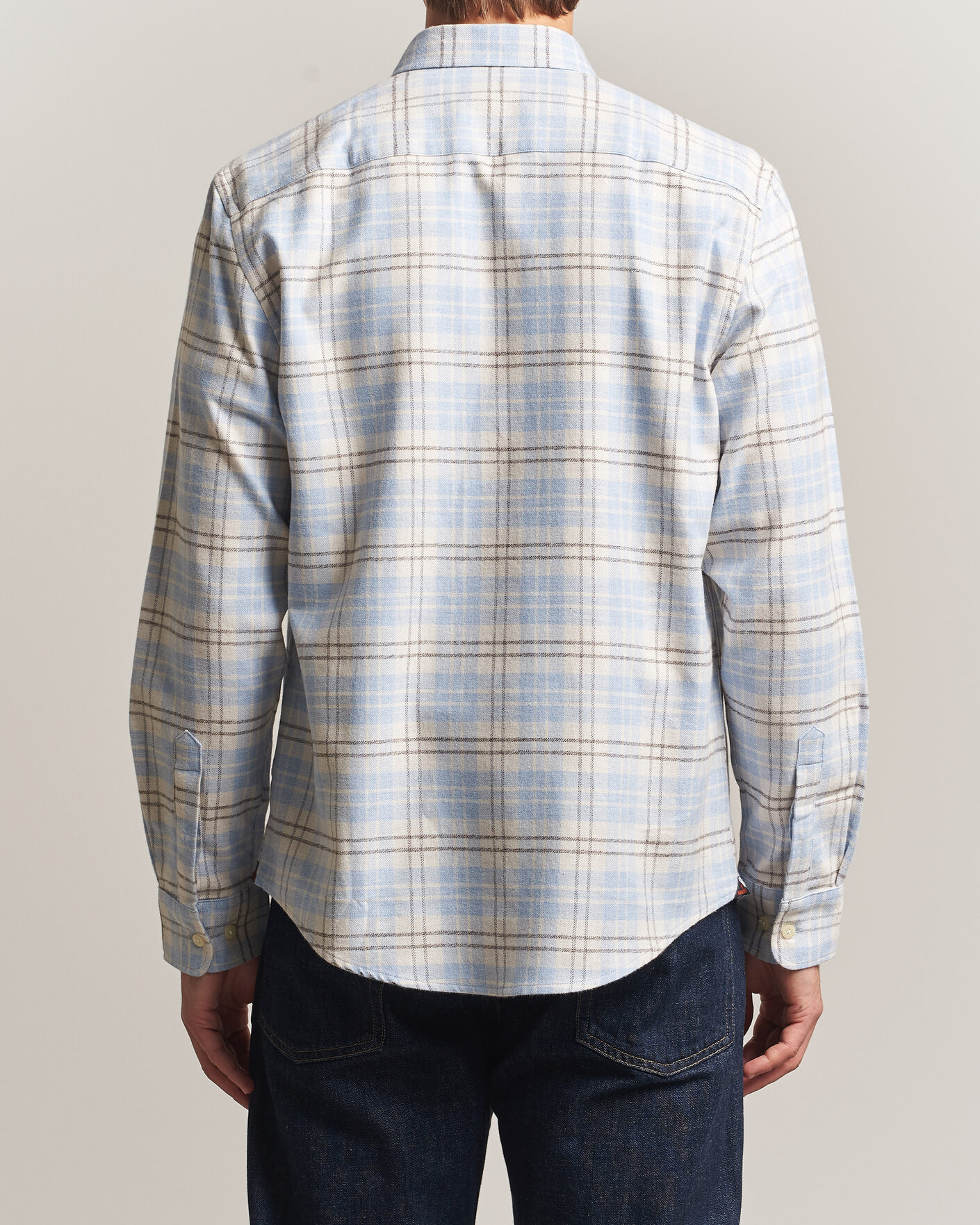 Homme | Chemises | Morris | Flannel Mouliné Shirt Light Blue