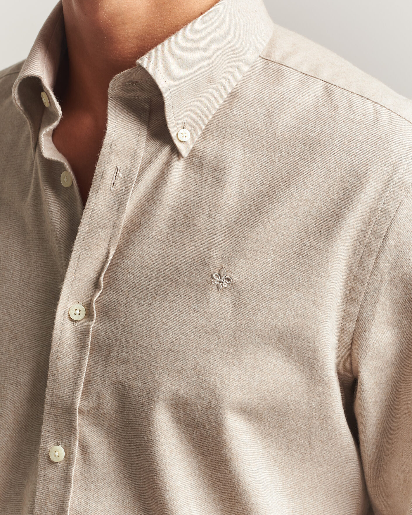 Homme | Chemises | Morris | Cashmere Twill Shirt Khaki