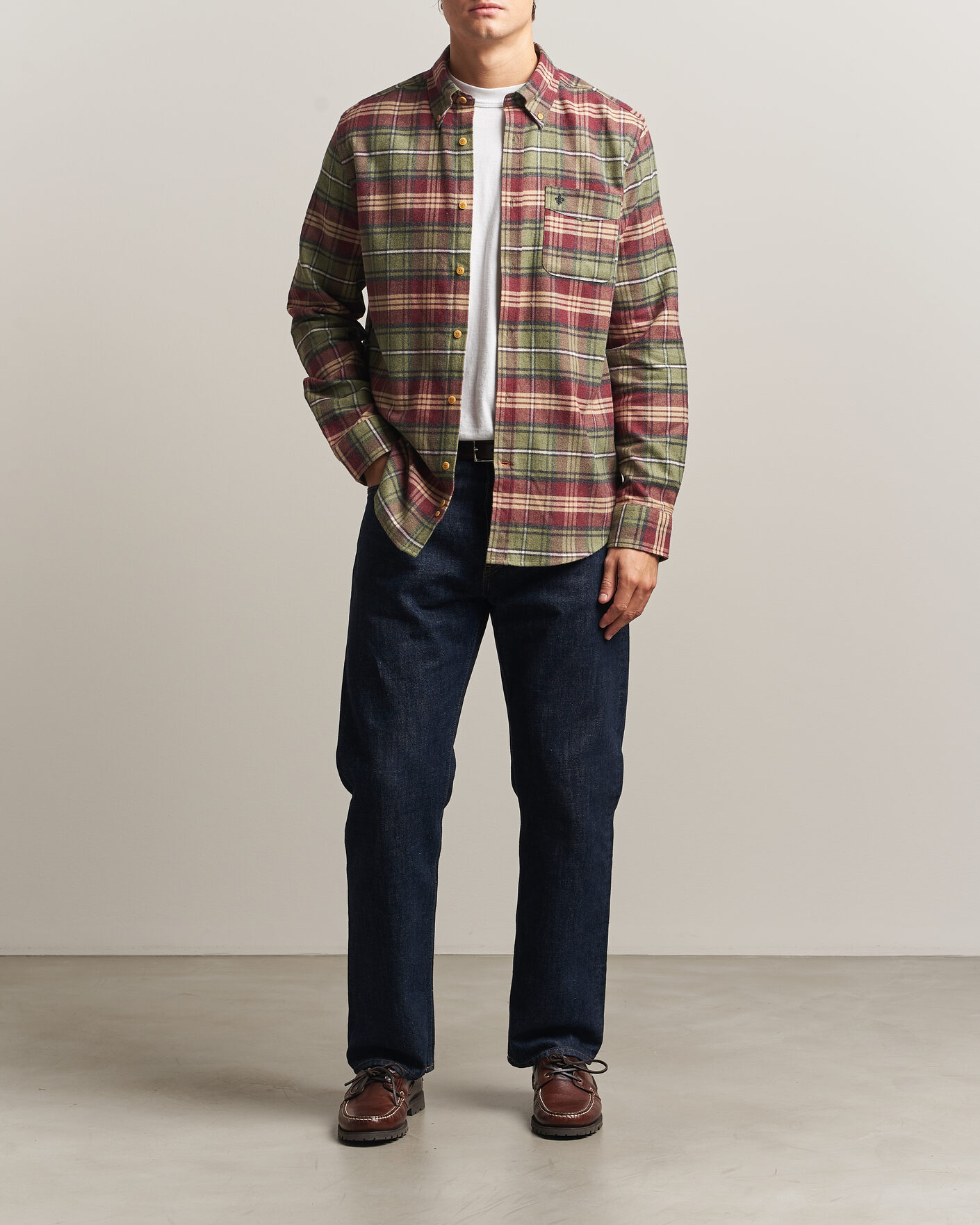 Homme | Chemises | Morris | Flanell Big Check Shirt Green