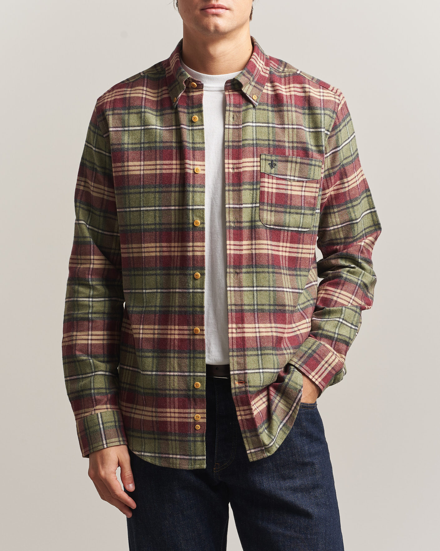 Homme | Chemises | Morris | Flanell Big Check Shirt Green