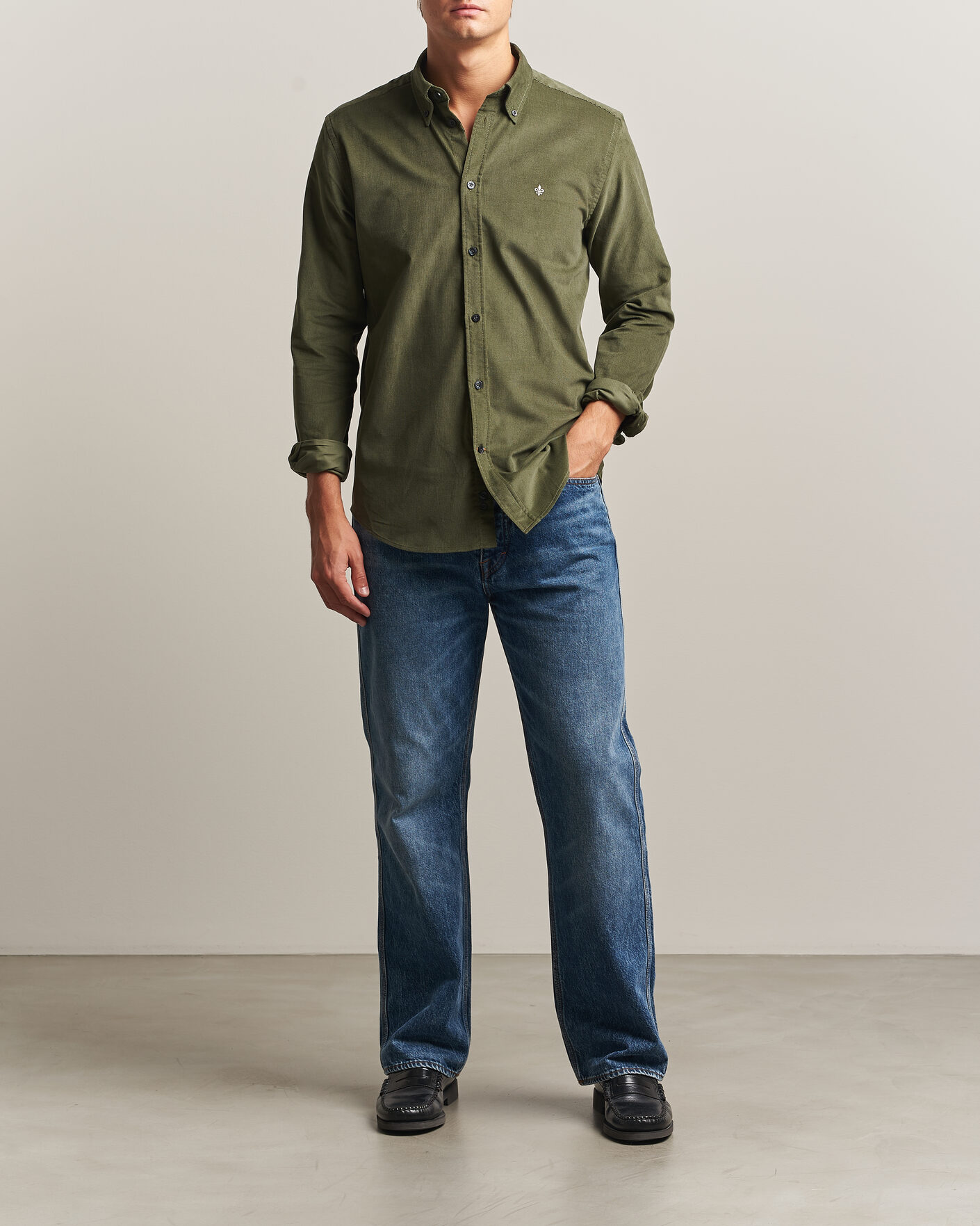 Homme | Chemises | Morris | Douglas Cord Shirt Olive