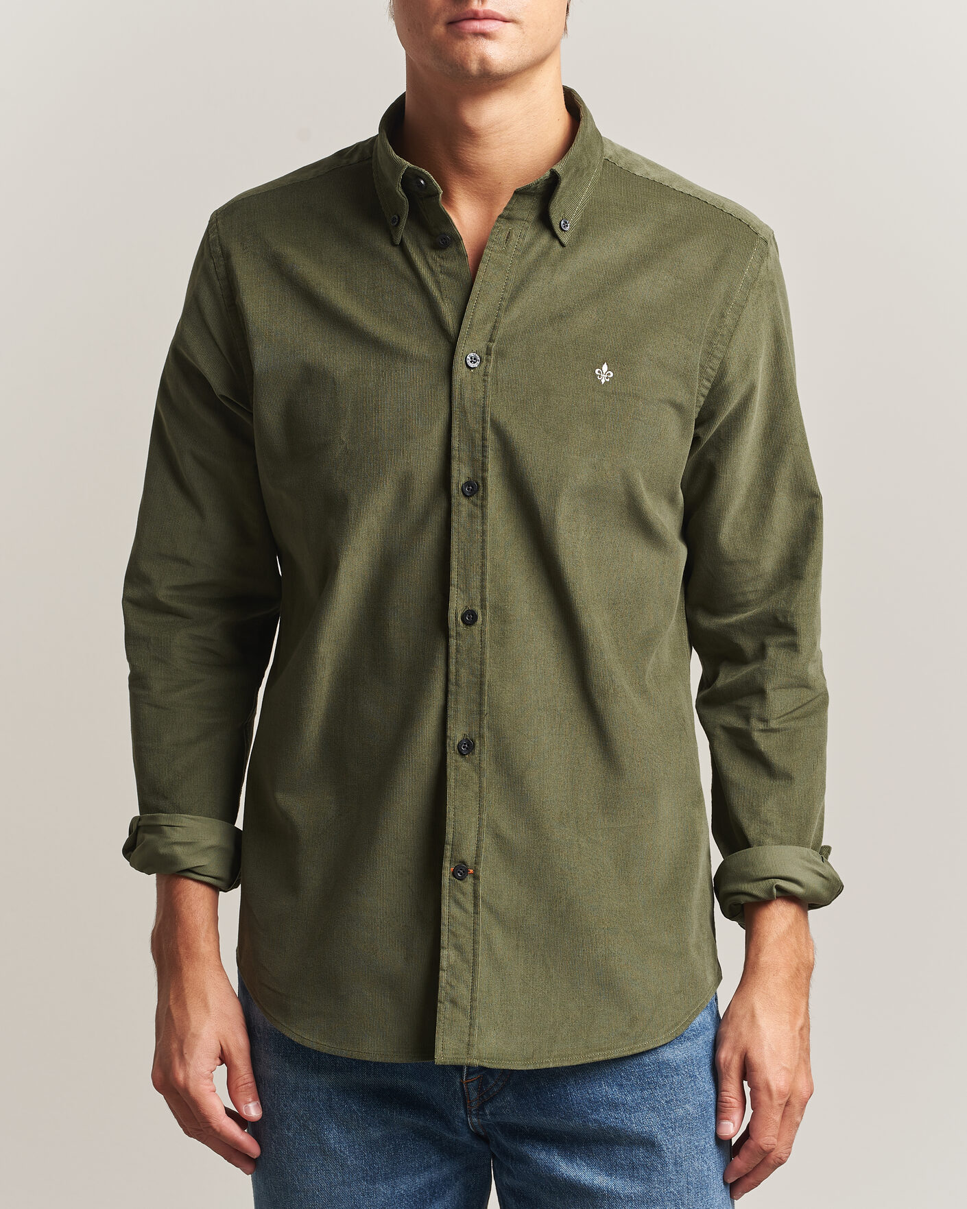 Homme | Chemises | Morris | Douglas Cord Shirt Olive