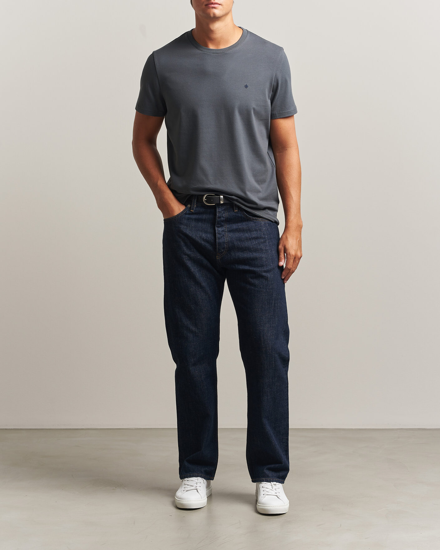 Homme | T-shirts | Morris | James Crew Neck T-Shirt Grey