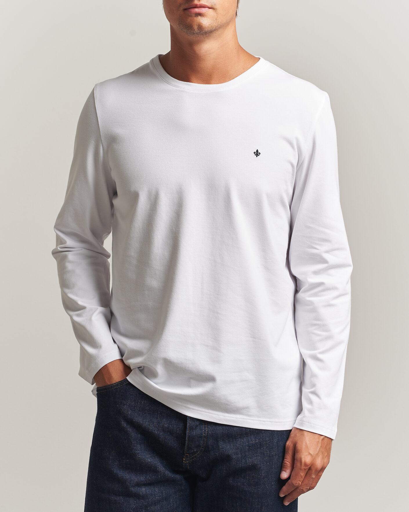 Homme | T-shirts | Morris | James Long Sleeve T-Shirt White