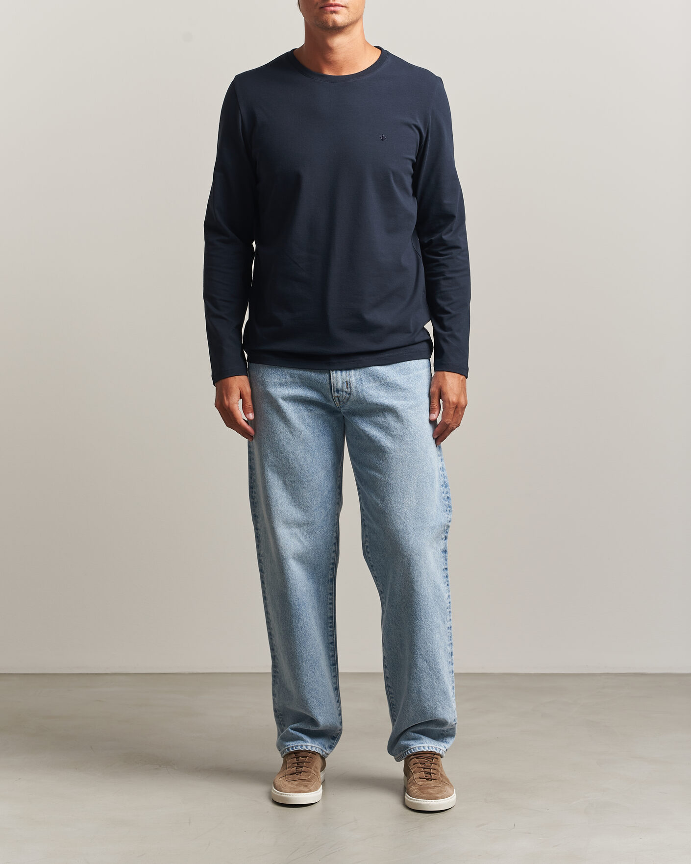 Homme | T-shirts | Morris | James Long Sleeve T-Shirt Old Blue