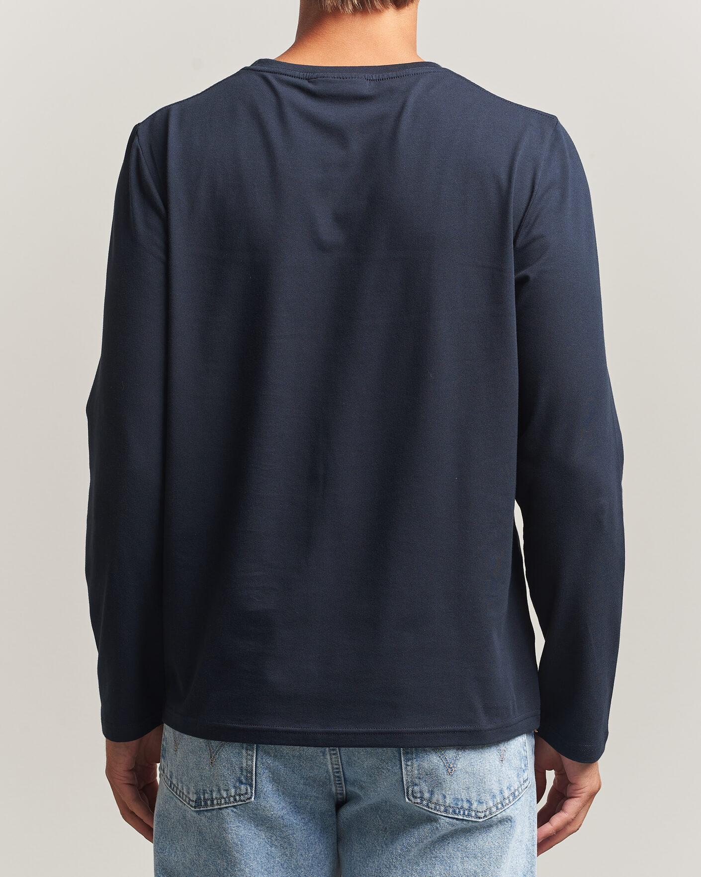 Homme | T-shirts | Morris | James Long Sleeve T-Shirt Old Blue