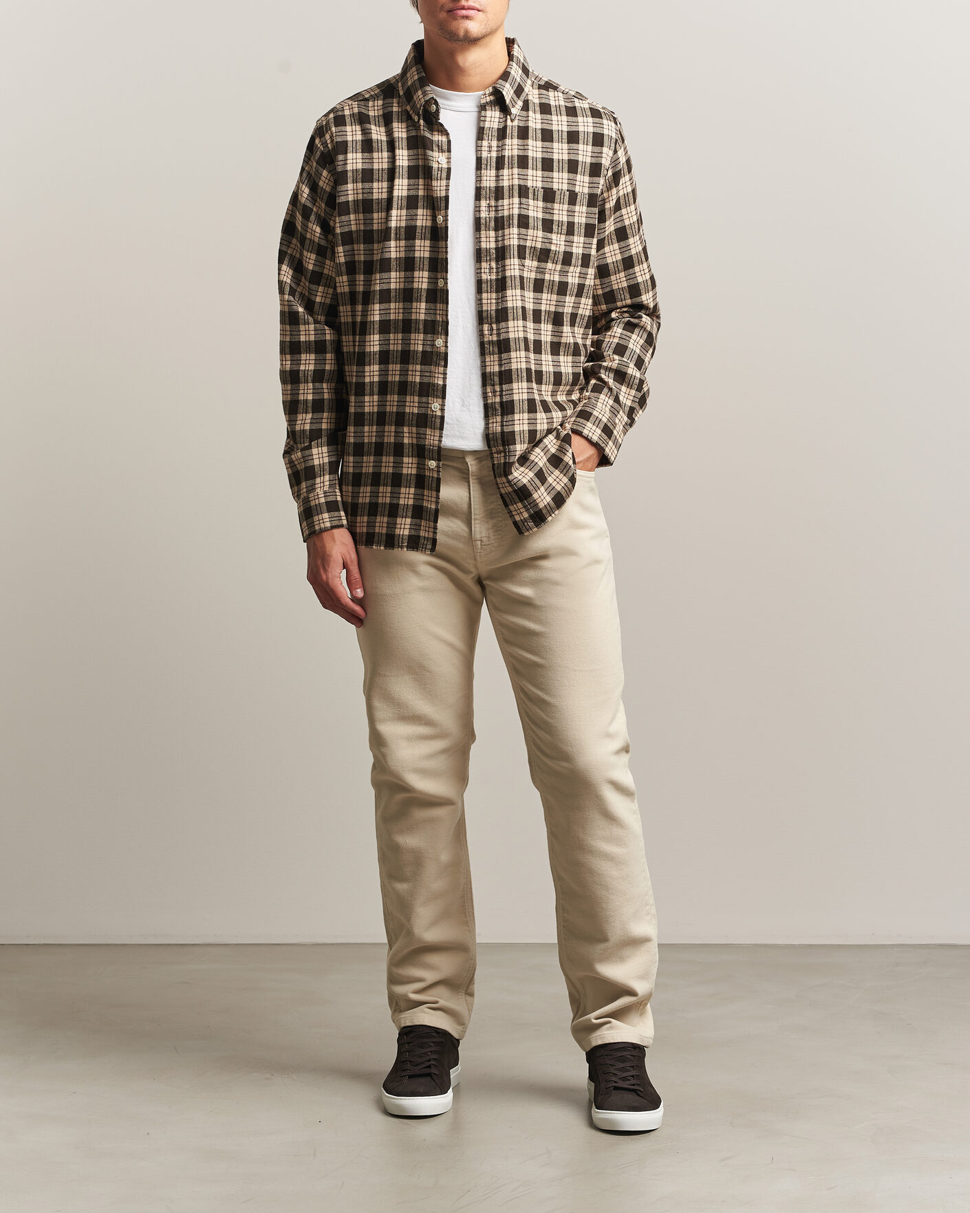 Homme | Pantalons | Morris | James Winter Twill 5-Pocket Pants Off White