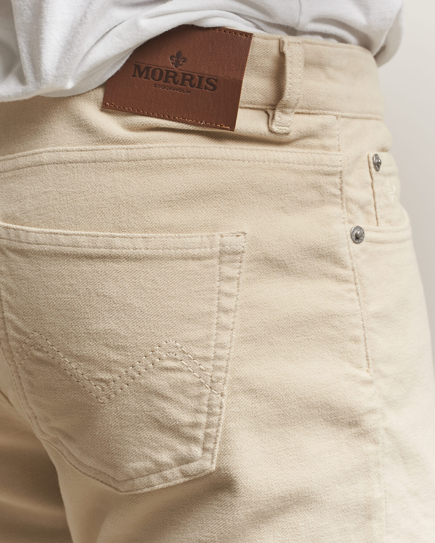 Homme | Pantalons | Morris | James Winter Twill 5-Pocket Pants Off White