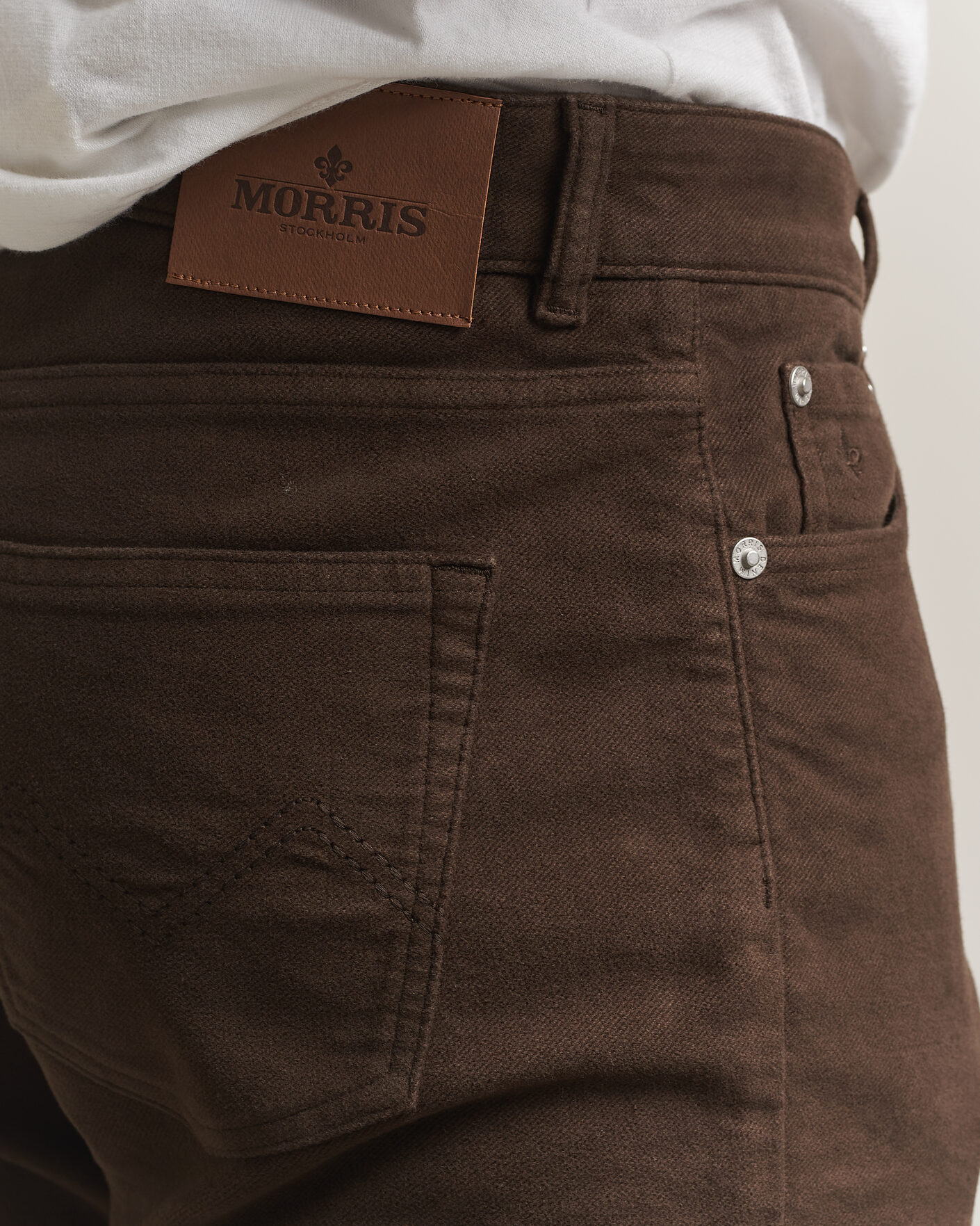 Homme | Pantalons | Morris | James Winter Twill 5-Pocket Pants Brown