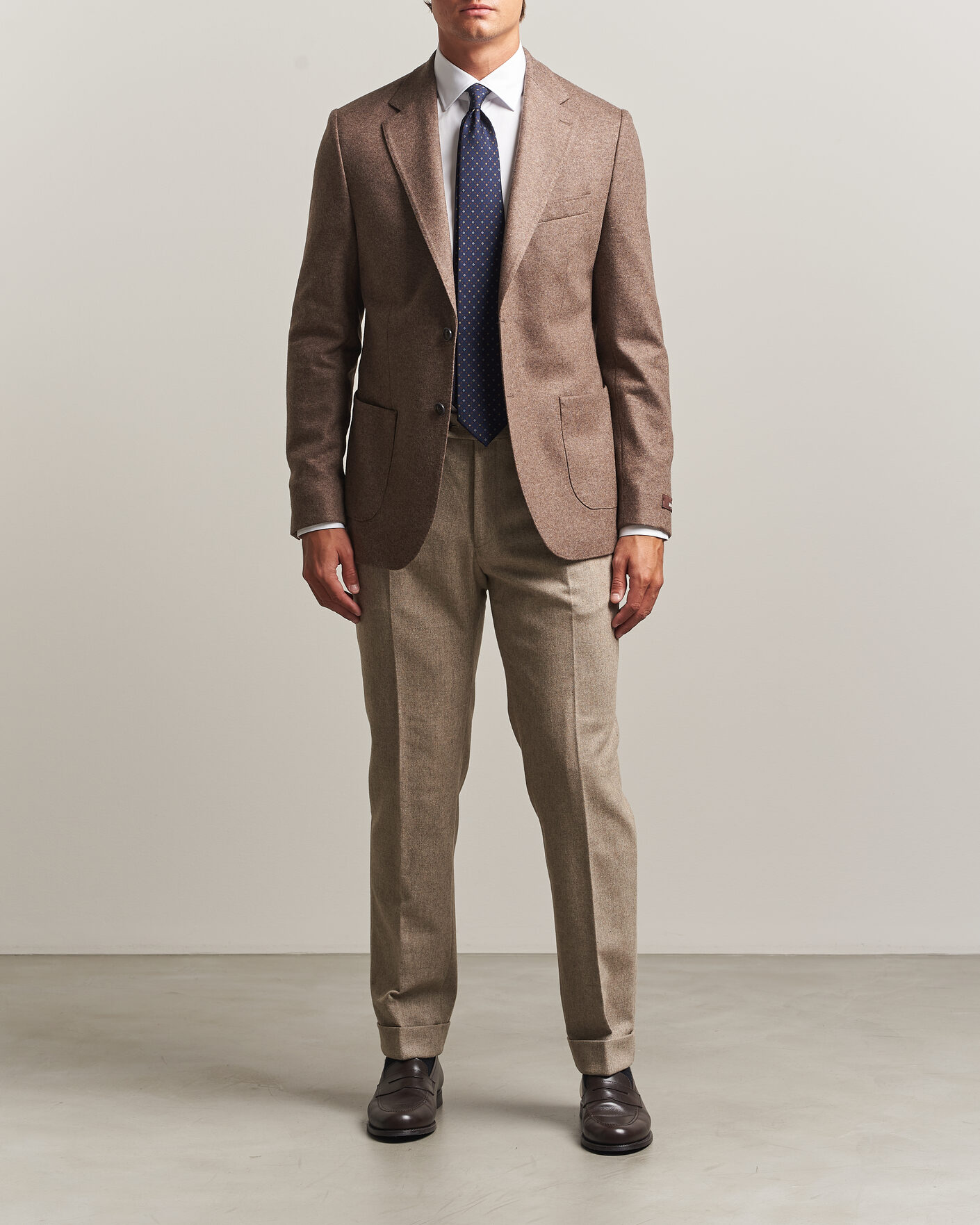 Homme | Pantalons | Morris | Flannel Suit Trousers Khaki