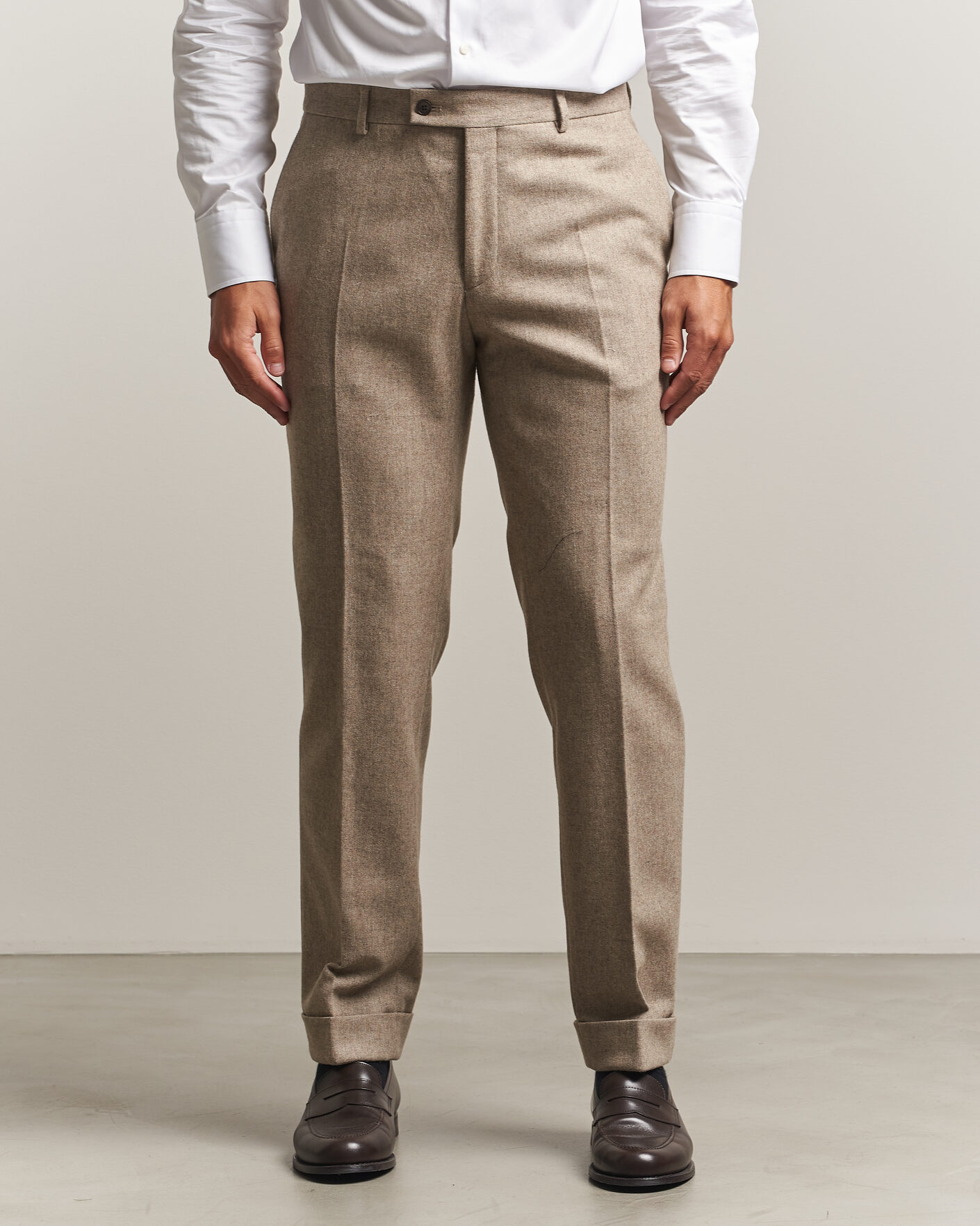 Homme | Pantalons | Morris | Flannel Suit Trousers Khaki