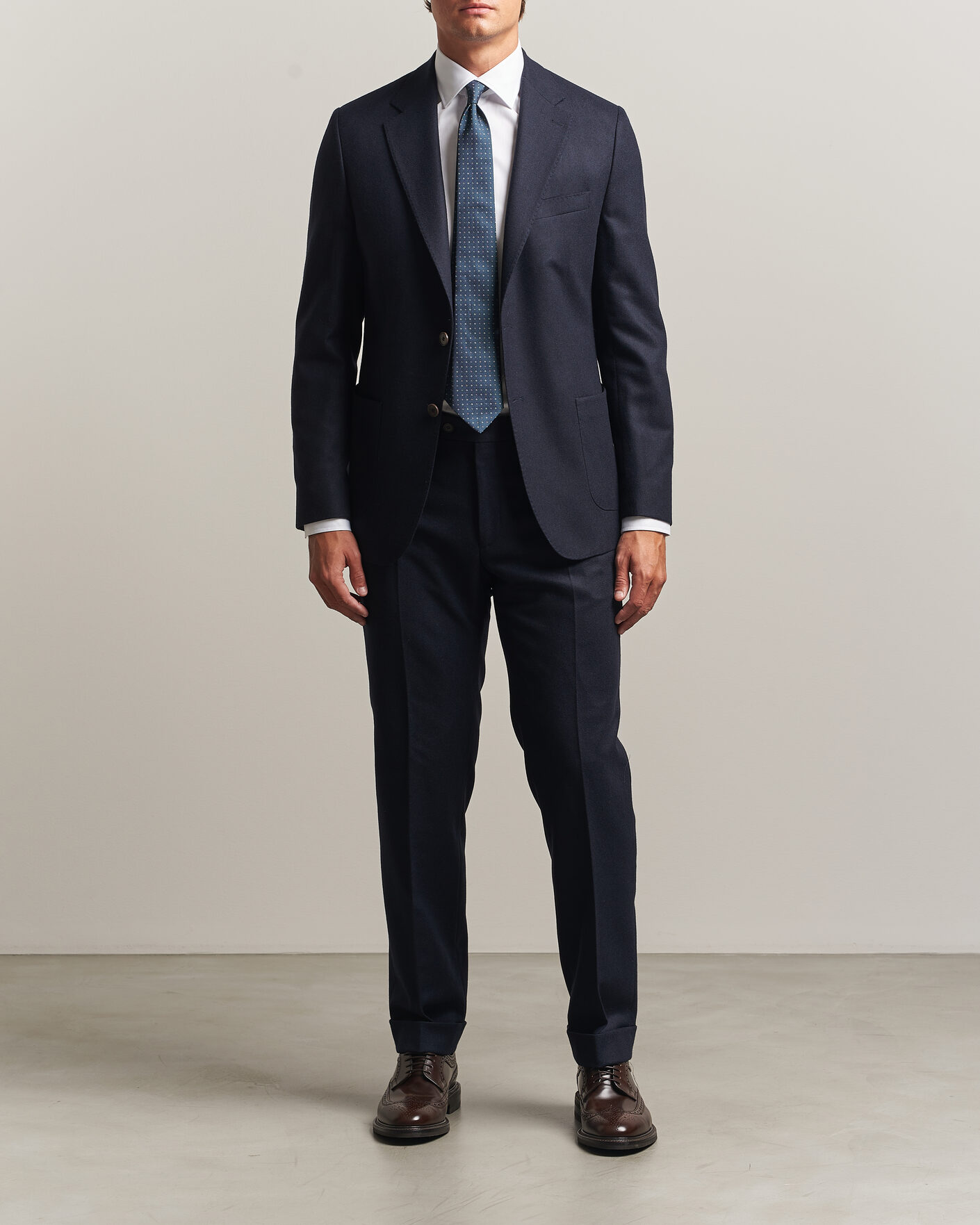 Homme | Pantalons | Morris | Flannel Suit Trousers Navy