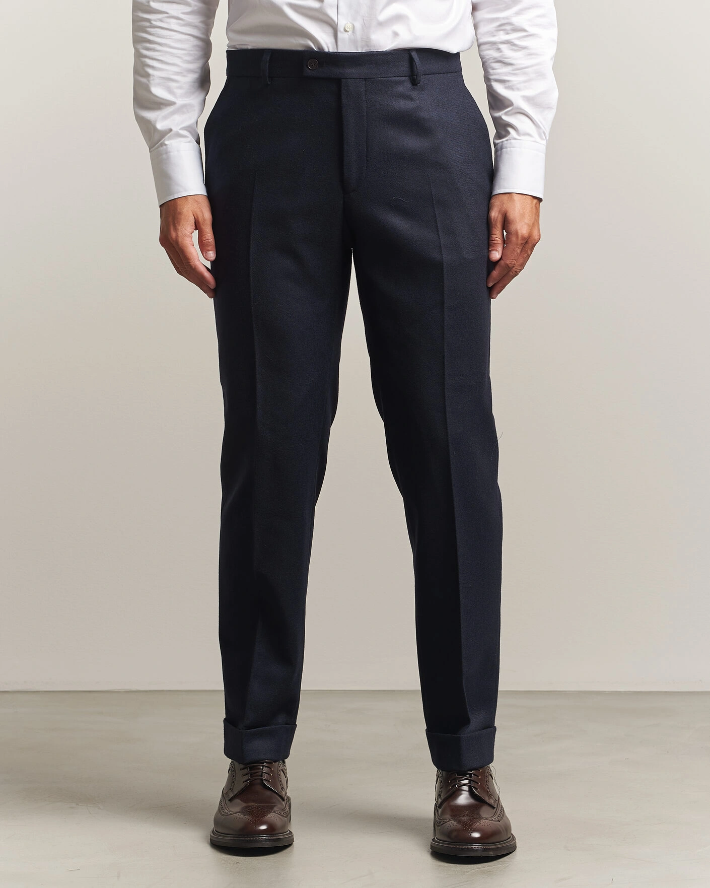 Homme | Pantalons | Morris | Flannel Suit Trousers Navy