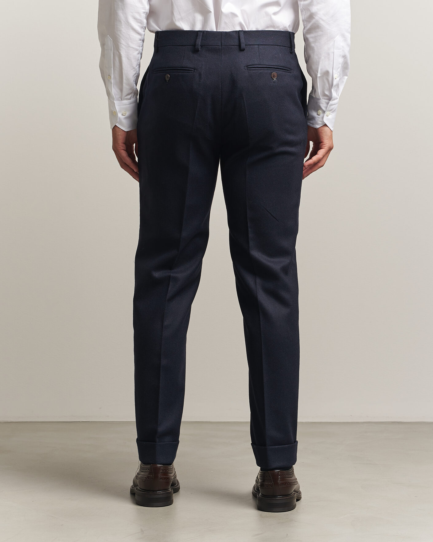 Homme | Pantalons | Morris | Flannel Suit Trousers Navy