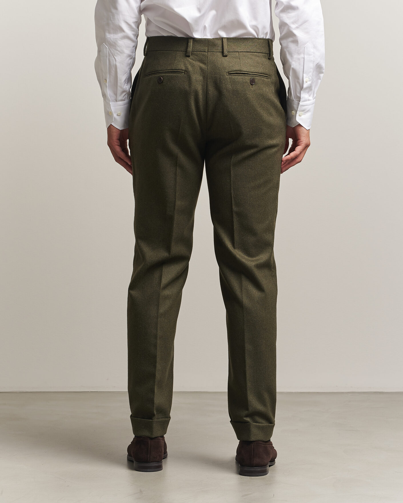 Homme | Pantalons | Morris | Flannel Suit Trousers Green