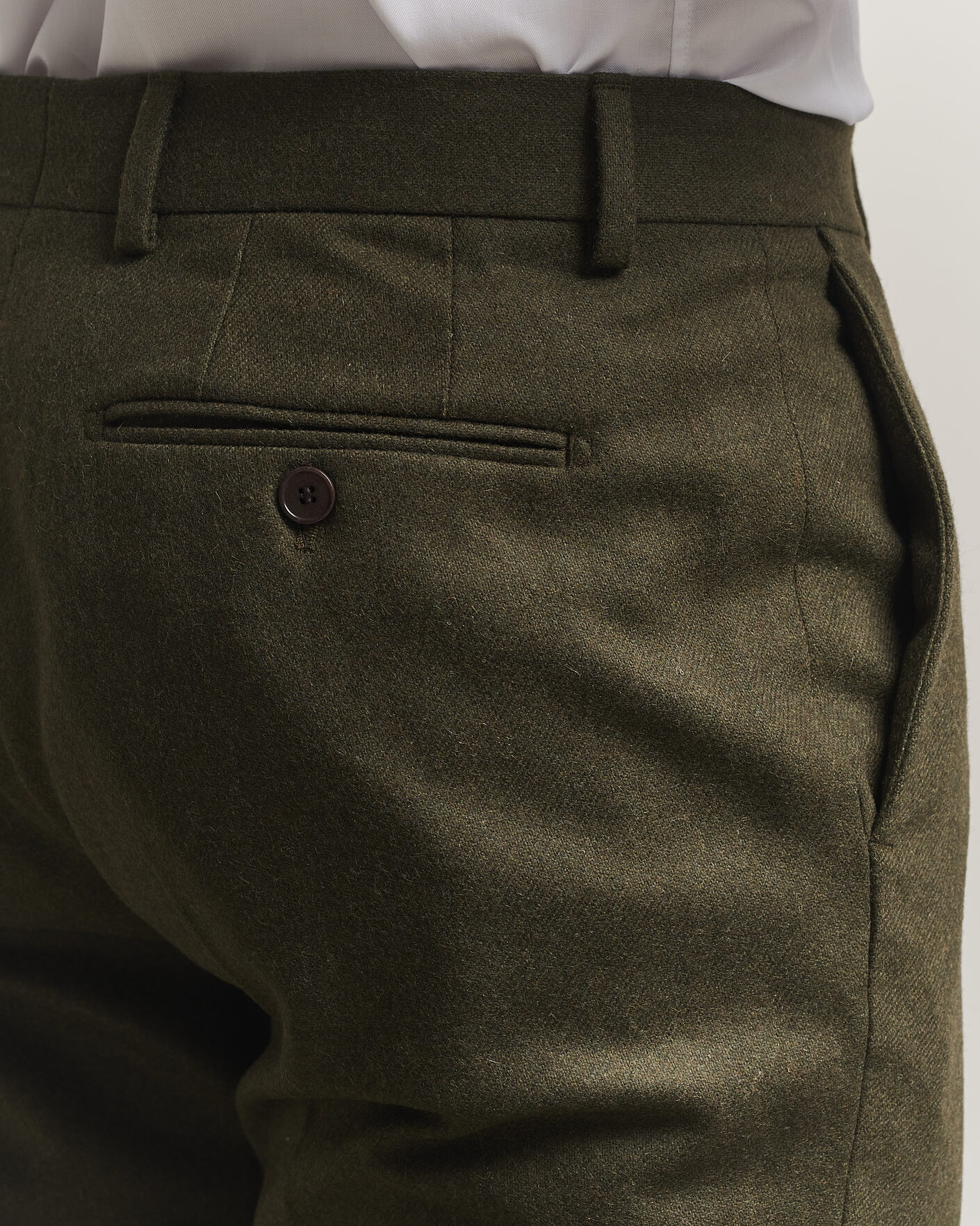 Homme | Pantalons | Morris | Flannel Suit Trousers Green