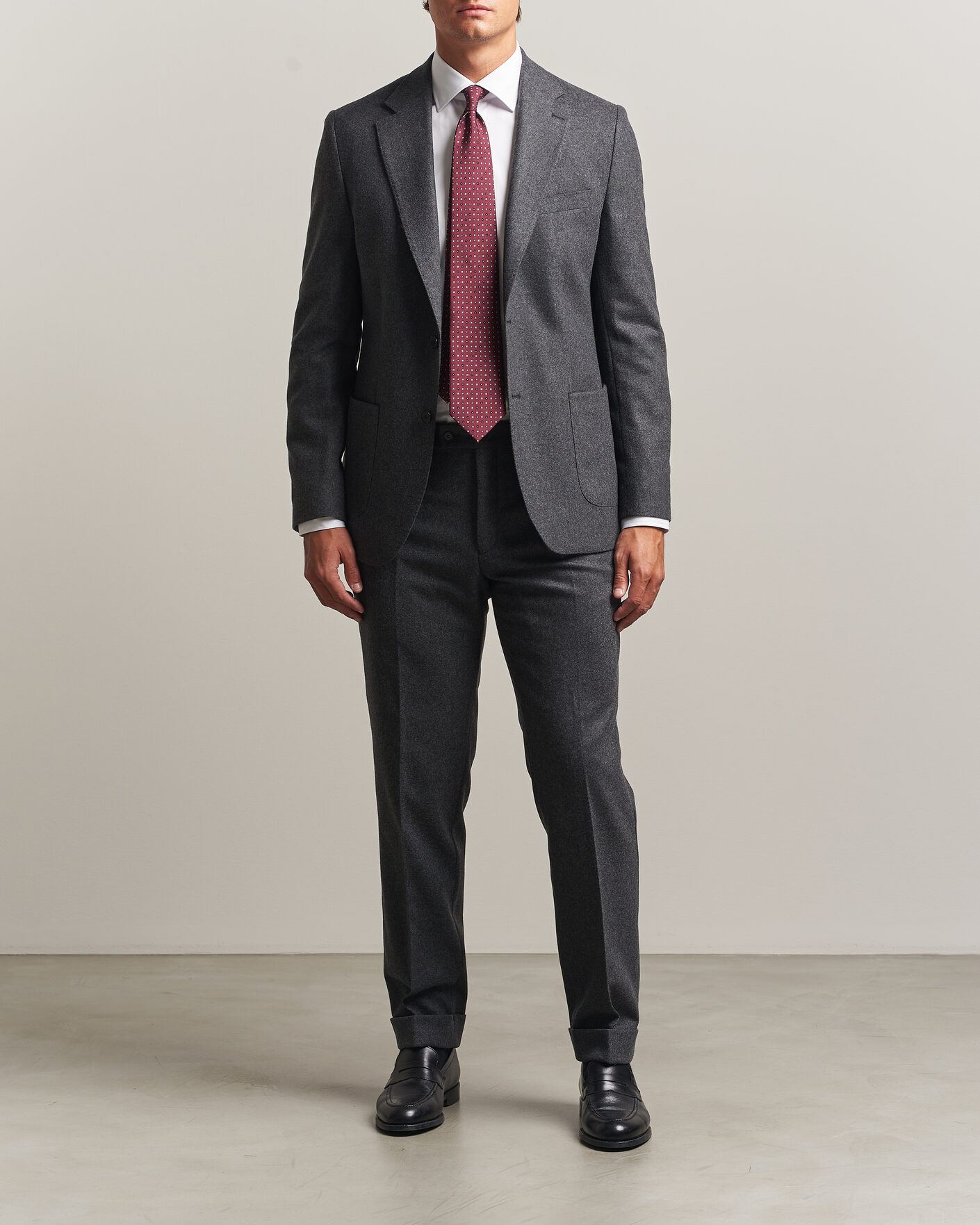 Homme | Pantalons | Morris | Flannel Suit Trousers Grey