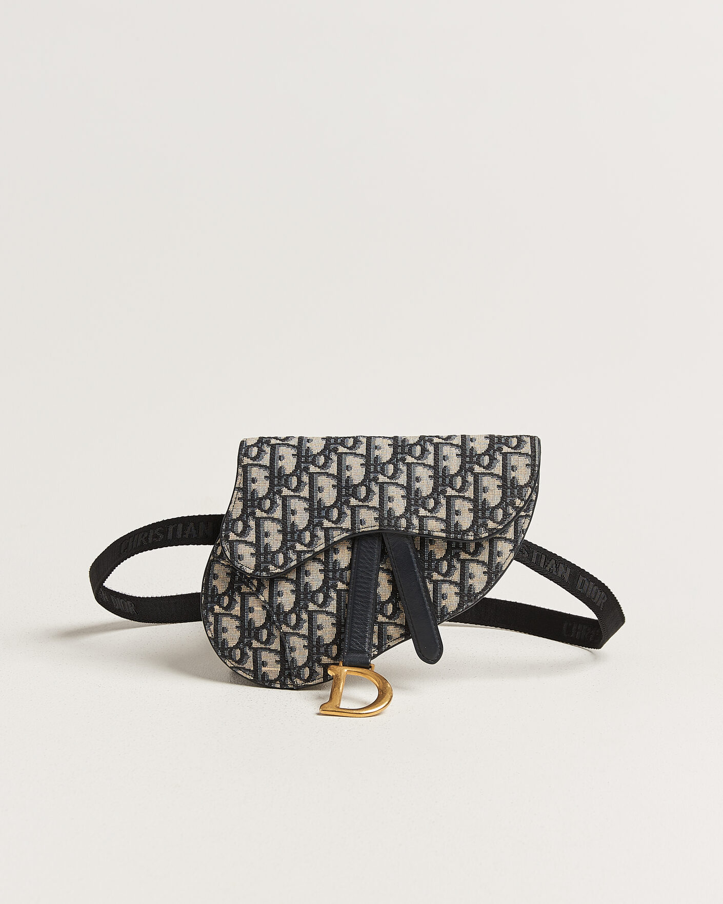 Homme | Pre-Owned & Vintage Bags | Dior Pre-Owned | Saddle Belt Pouch Bag Oblique Jacquard Blue