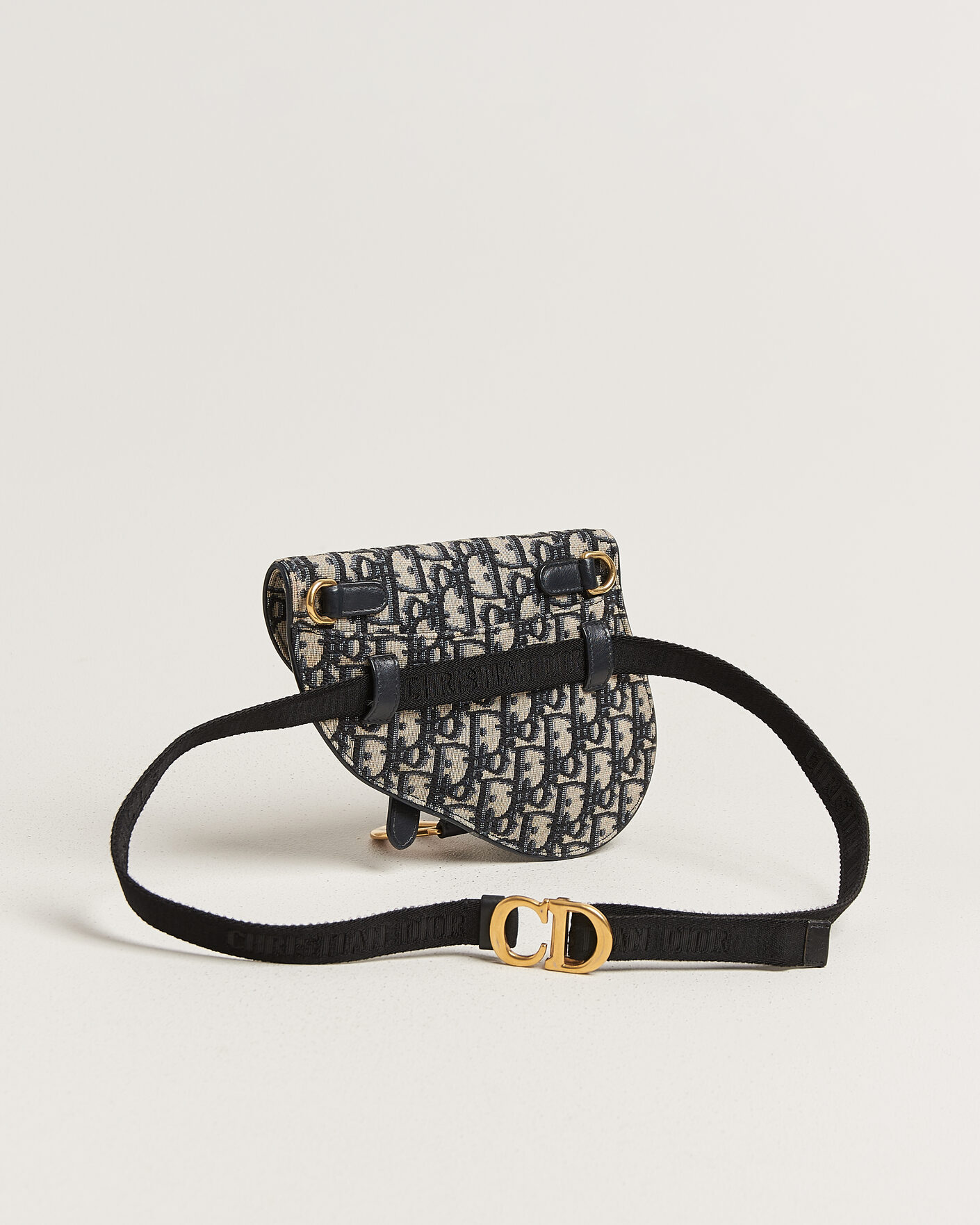 Homme | Pre-Owned & Vintage Bags | Dior Pre-Owned | Saddle Belt Pouch Bag Oblique Jacquard Blue