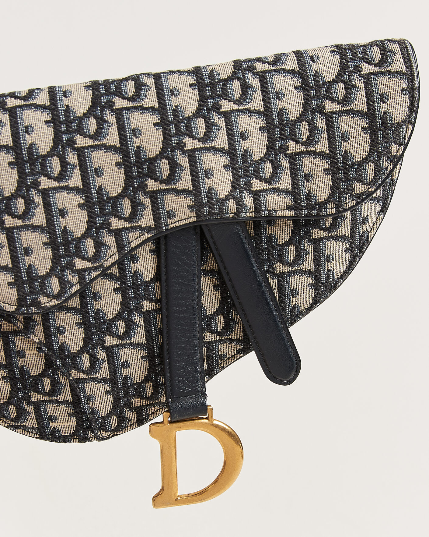 Homme | Pre-Owned & Vintage Bags | Dior Pre-Owned | Saddle Belt Pouch Bag Oblique Jacquard Blue