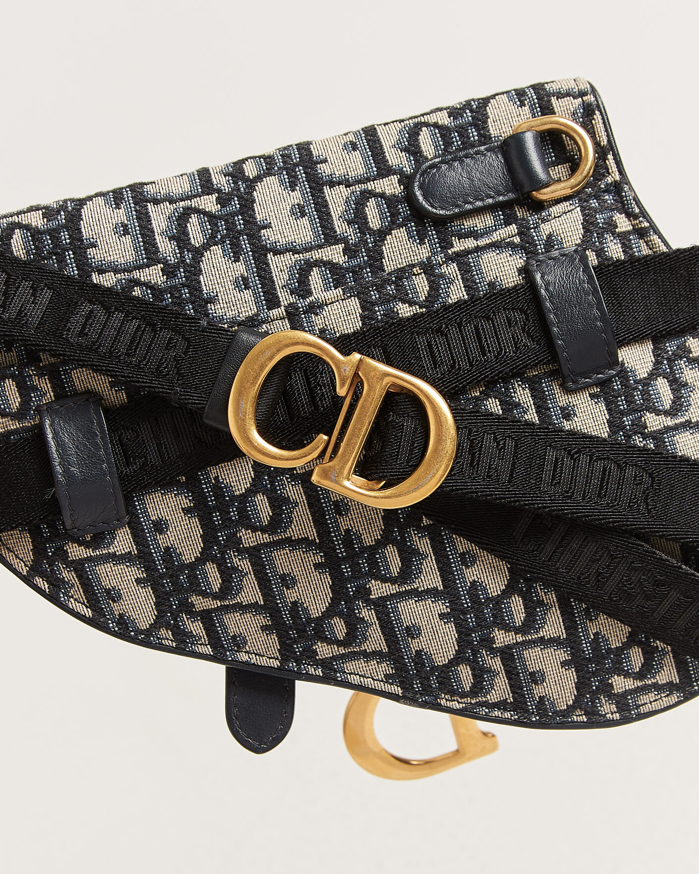 Homme | Pre-Owned & Vintage Bags | Dior Pre-Owned | Saddle Belt Pouch Bag Oblique Jacquard Blue