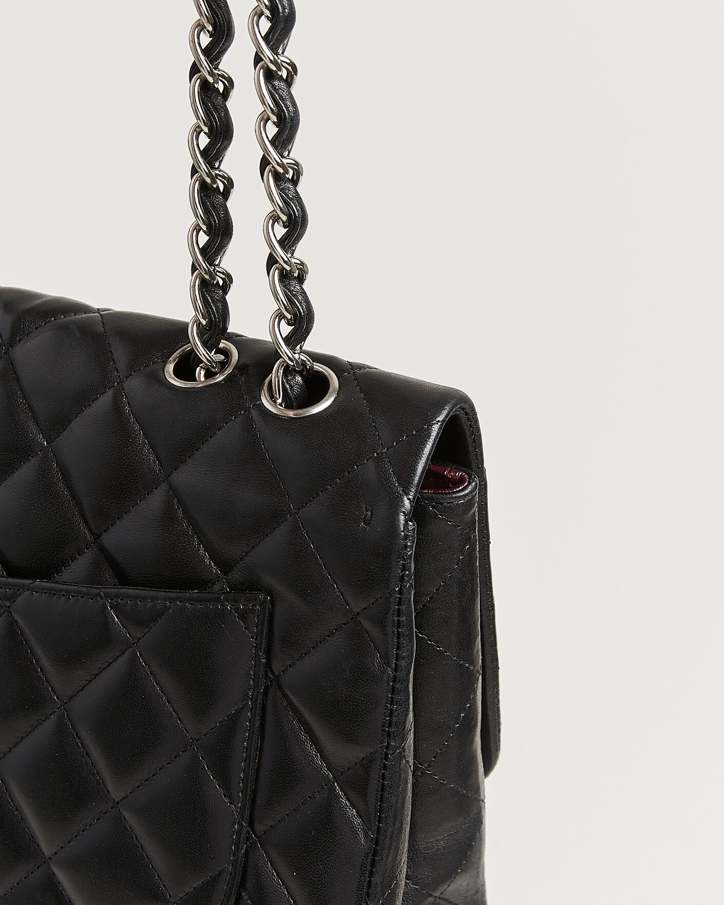Homme | Pre-Owned & Vintage Bags | Chanel Pre-Owned | Classic Jumbo Single Flap Bag Lambskin Black