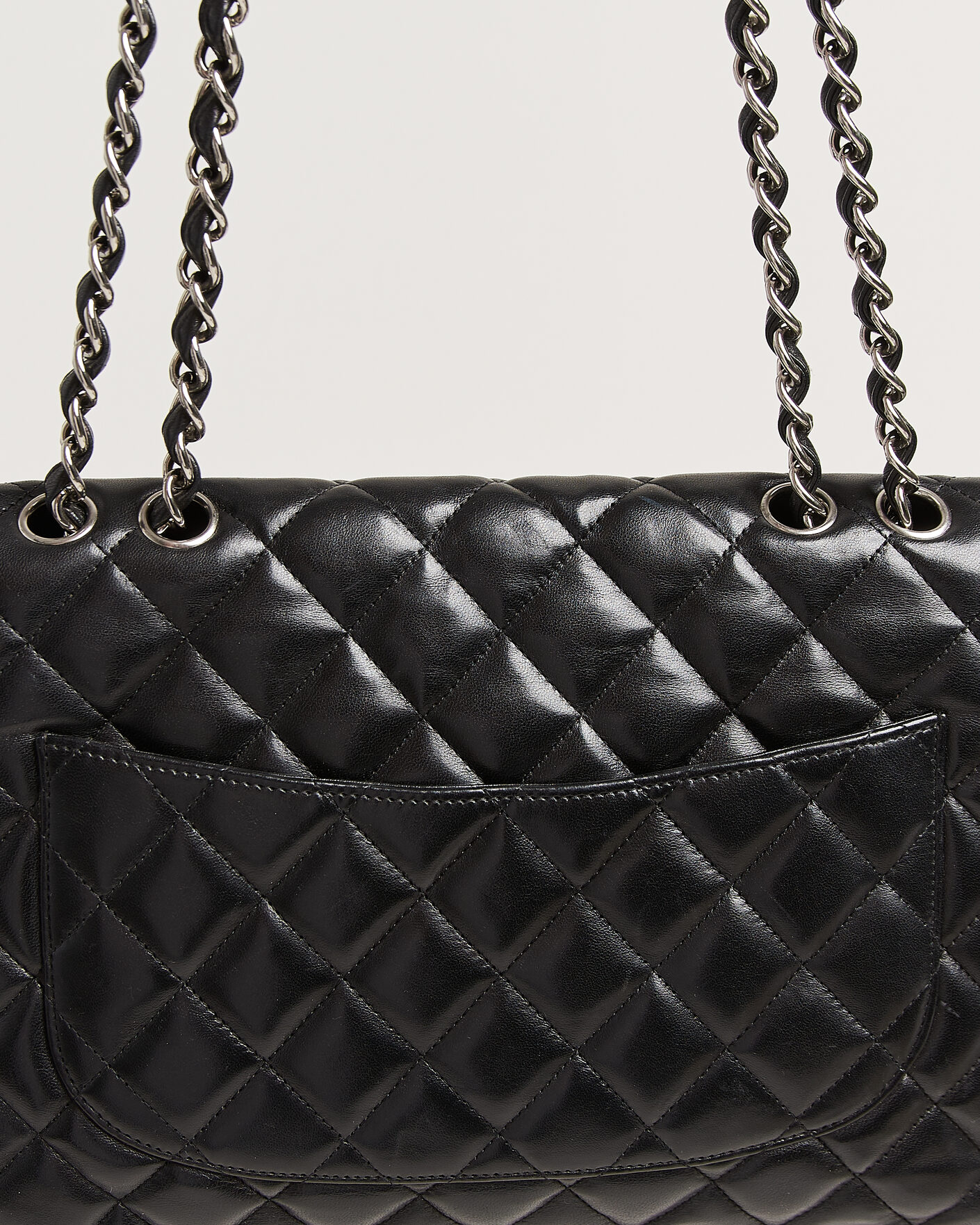 Homme | Pre-Owned & Vintage Bags | Chanel Pre-Owned | Classic Jumbo Single Flap Bag Lambskin Black