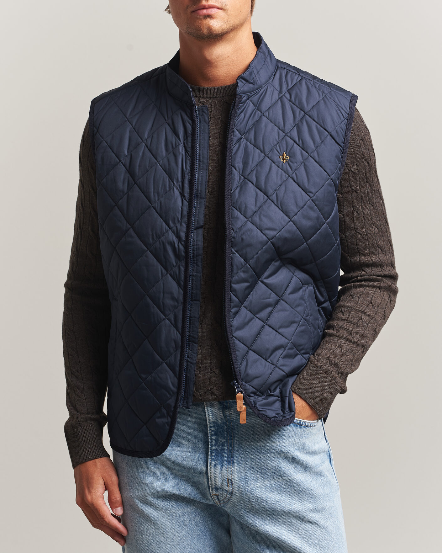 Homme | Gilets | Morris | Teddy Quilted Vest Old Blue