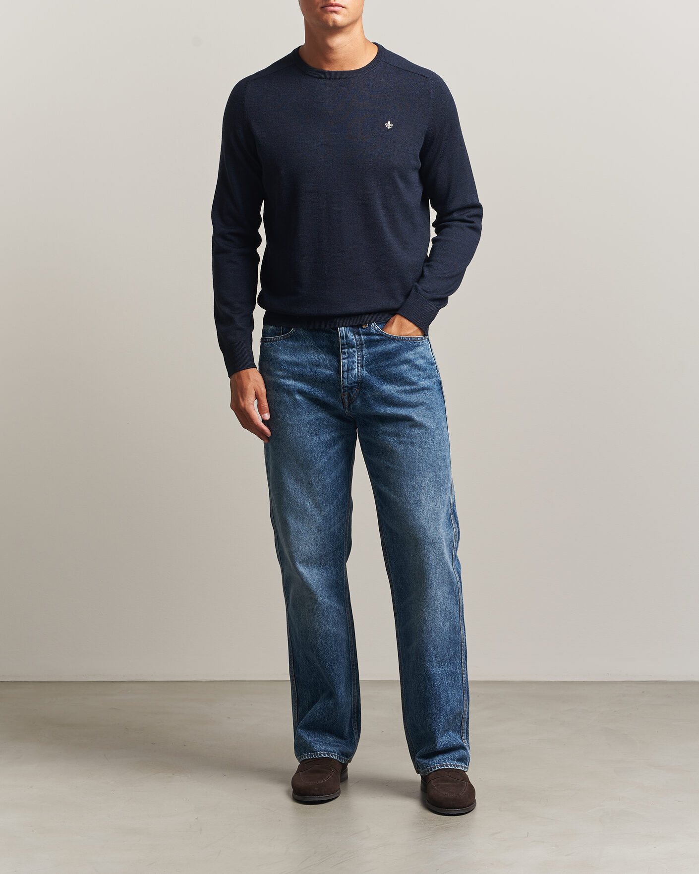 Homme | Pulls Et Tricots | Morris | Merino O-Neck Navy