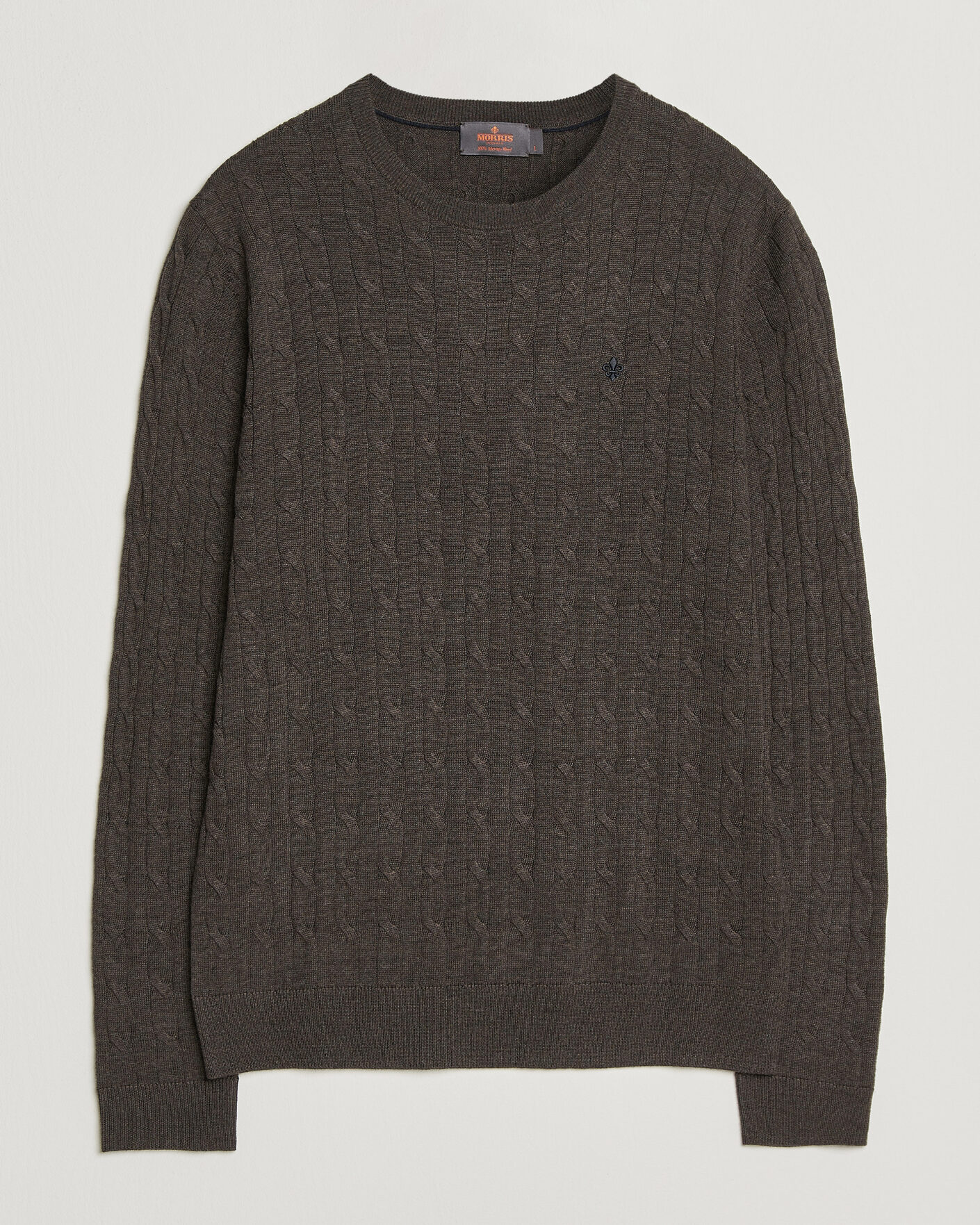 Homme | Pulls Et Tricots | Morris | Merino Cable O-Neck Brown
