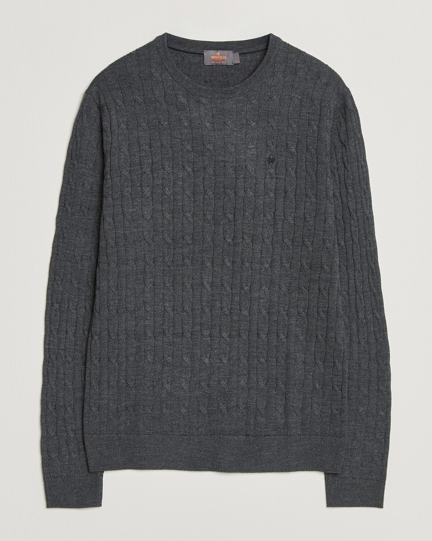 Homme | Pulls Et Tricots | Morris | Merino Cable O-Neck Grey