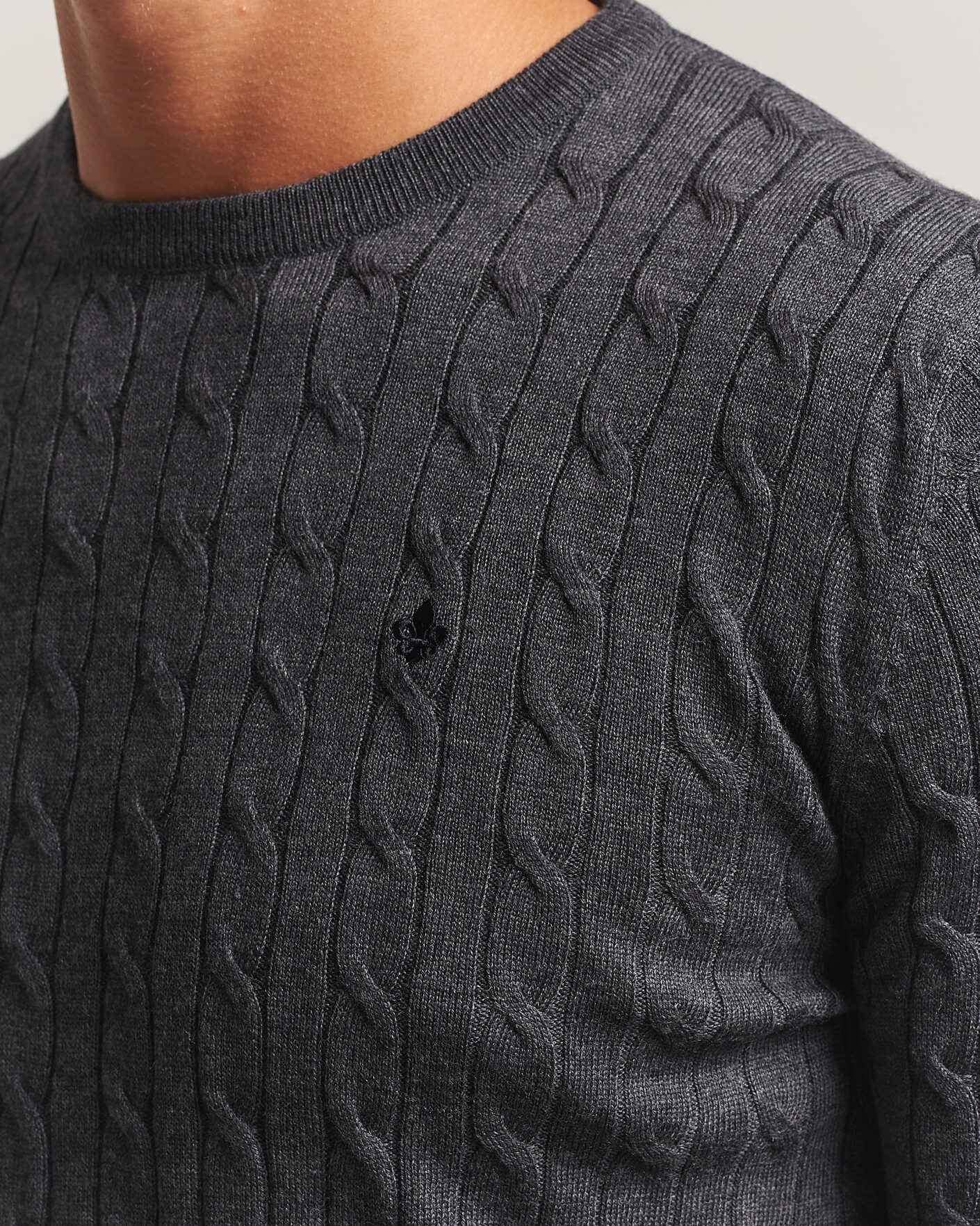 Homme | Pulls Et Tricots | Morris | Merino Cable O-Neck Grey