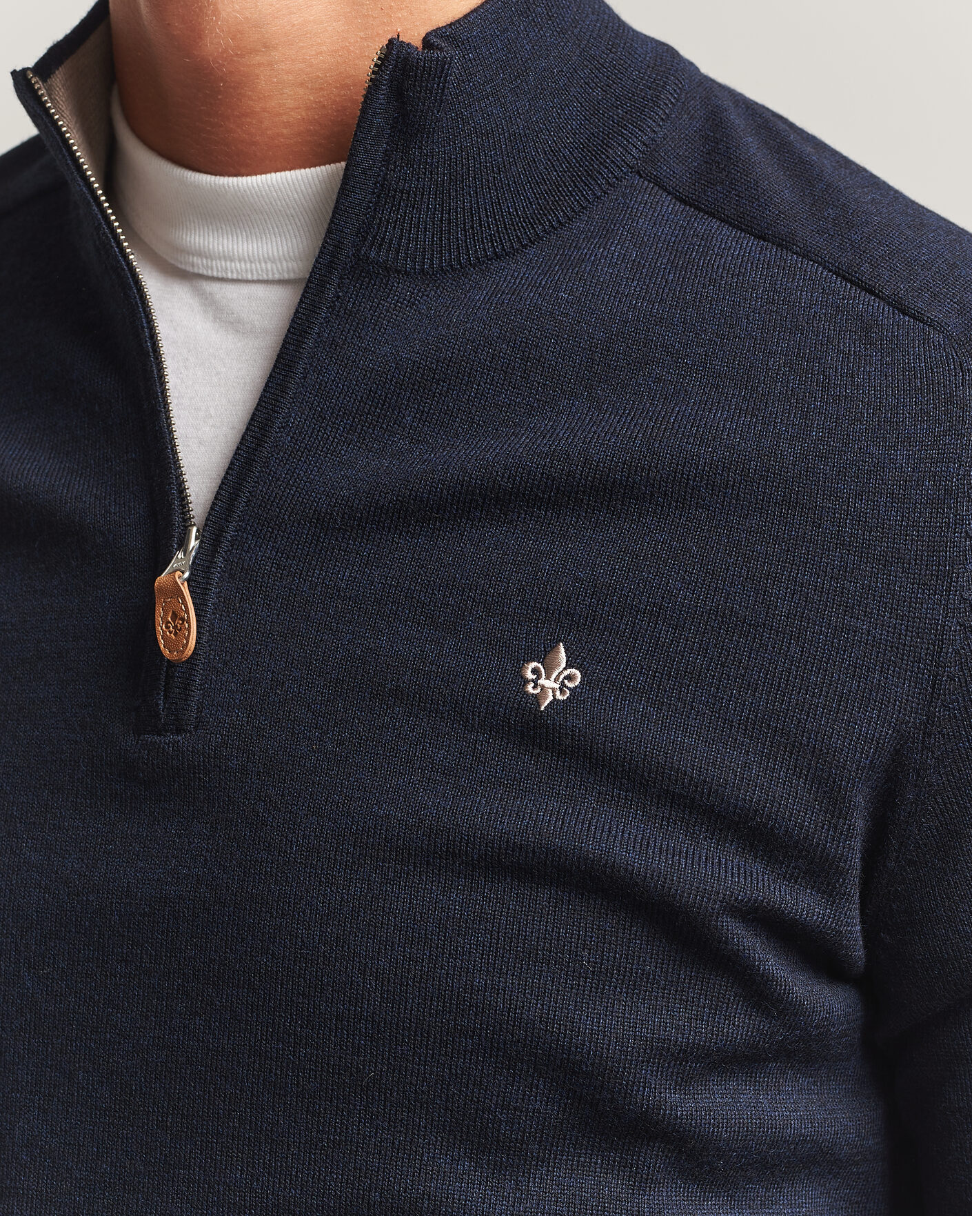 Homme | Pulls Et Tricots | Morris | John Merino Half Zip Navy