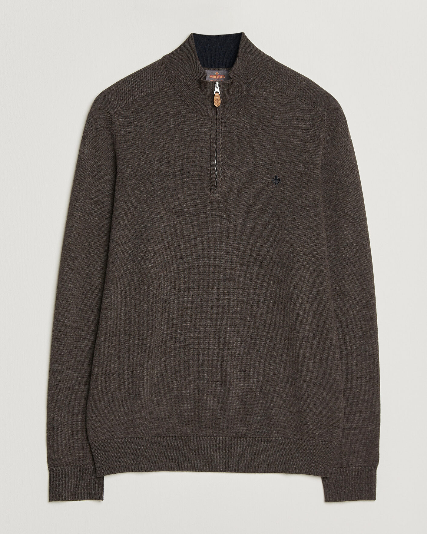 Homme | Pulls Et Tricots | Morris | John Merino Half Zip Brown