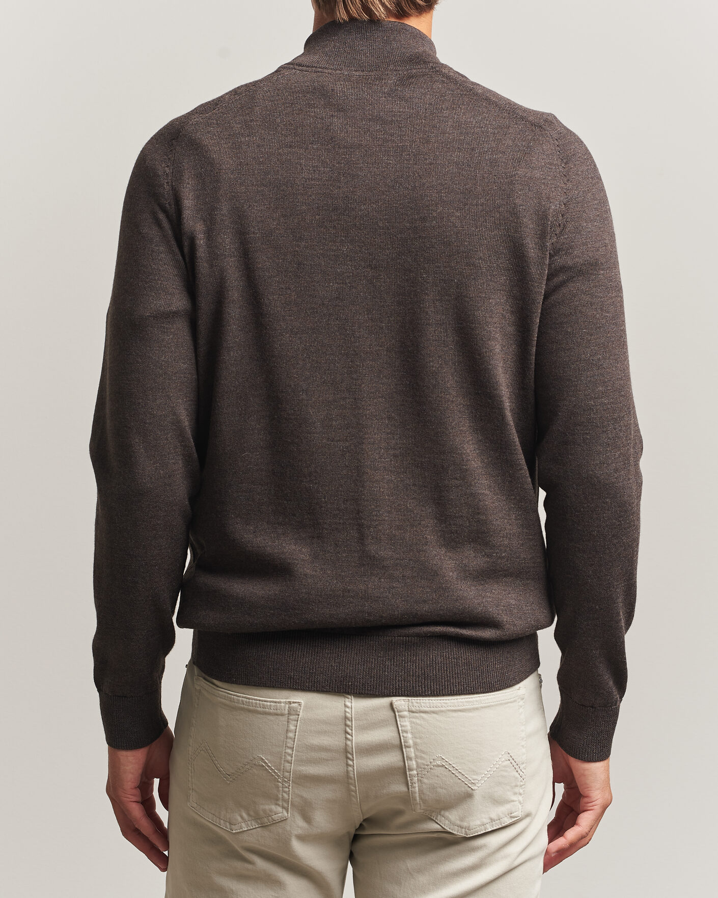Homme | Pulls Et Tricots | Morris | John Merino Half Zip Brown