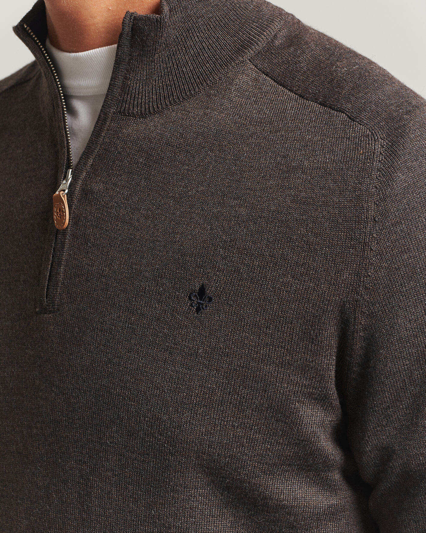 Homme | Pulls Et Tricots | Morris | John Merino Half Zip Brown