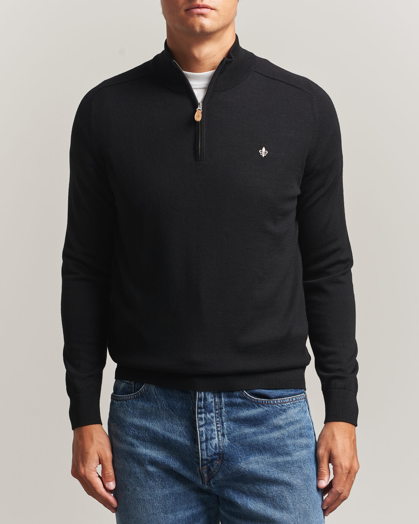 Homme | Pulls Et Tricots | Morris | John Merino Half Zip Black