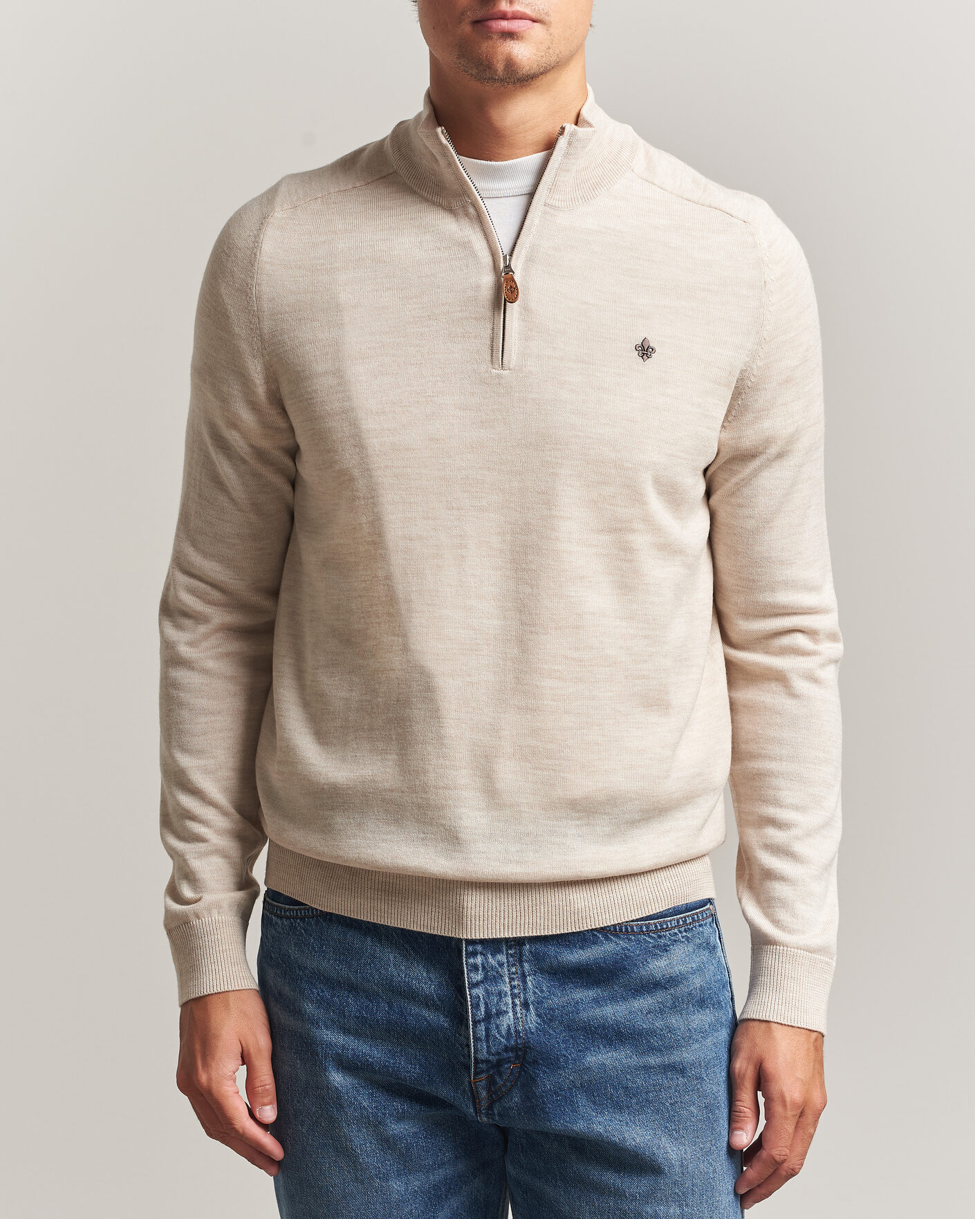 Homme | Pulls Et Tricots | Morris | John Merino Half Zip Off White